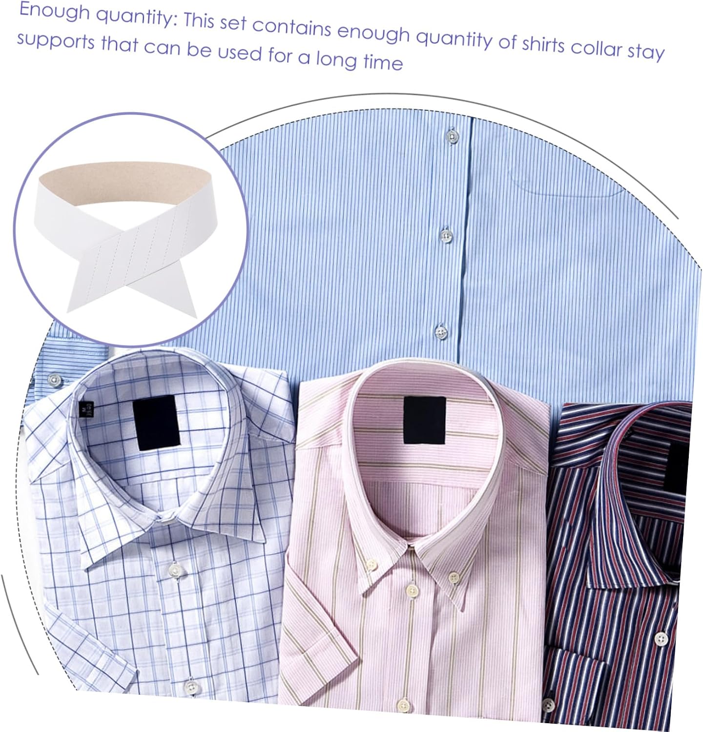 SHERCHPRY 100pcs Dress Shirt Collar Stays Paper Support Strips for Collars Portable and Flexible for Travel and Storage Easy to Use
