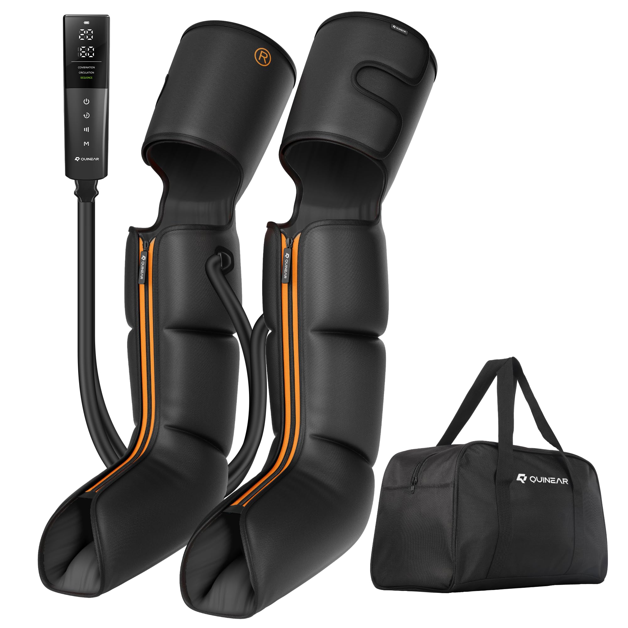 QUINEAR Advanced Cordless Full Leg Air Compression Massage, Leg and Foot Massager with Wireless Remote, Foot Calf & Thigh Massager for Swollen Legs,