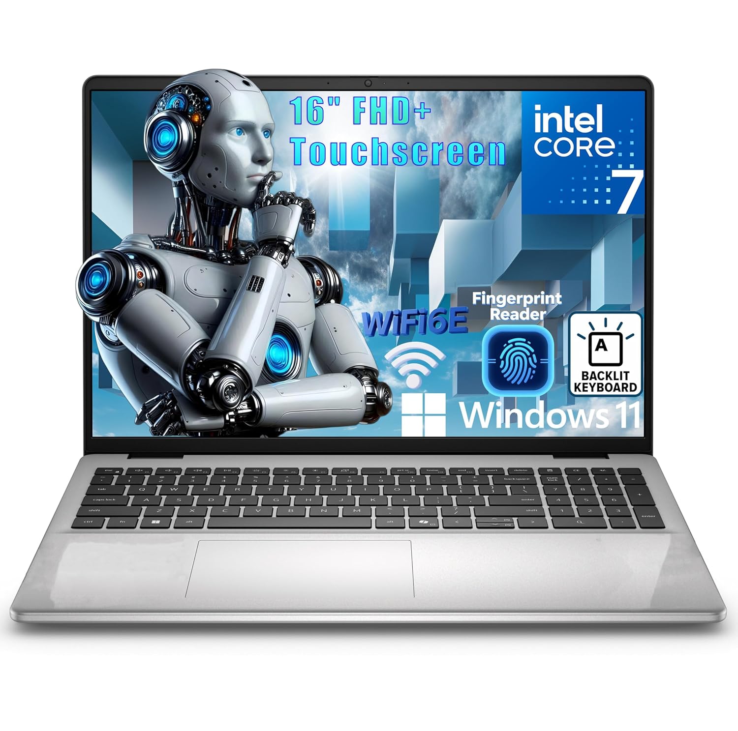 Dell 16 Laptop Computer Intel Core 7 150U Processor 16 FHD IPS Touchscreen Anti-Glare Display 32GB DDR5 RAM