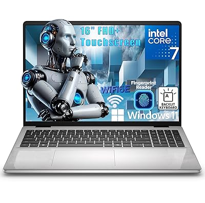 Dell 16 Laptop Computer, Intel Core 7 150U Processor, 16" FHD+ IPS Touchscreen Anti-Glare Display, 32GB DDR5 RAM, 1TB PCIe SSD, WiFi 6E, BT 5.3, Backlit KB, Windows 11 Home, 256GB SD Card + Type-C Hub