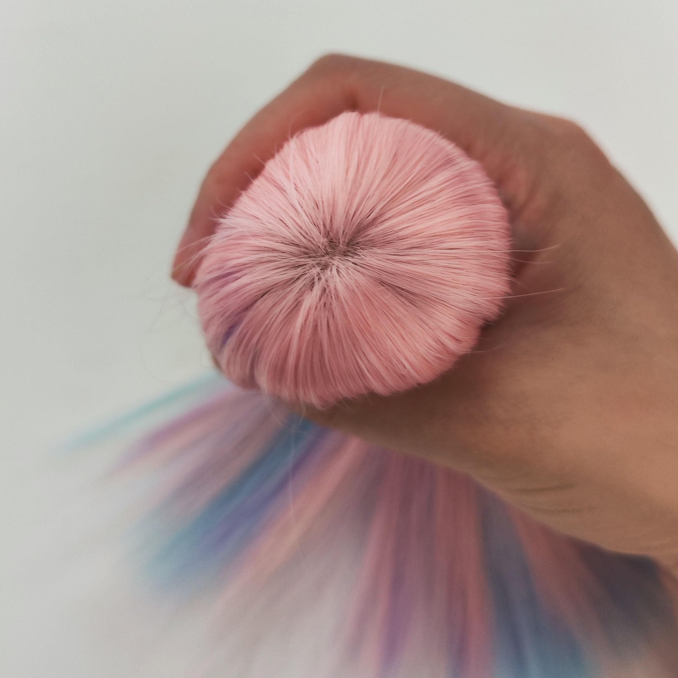 ke er bjd Wig Head Circumference 4.5-5inch(11.5-12cm) high Temperature Fiber Long Straight Colourful Hair with Bangs