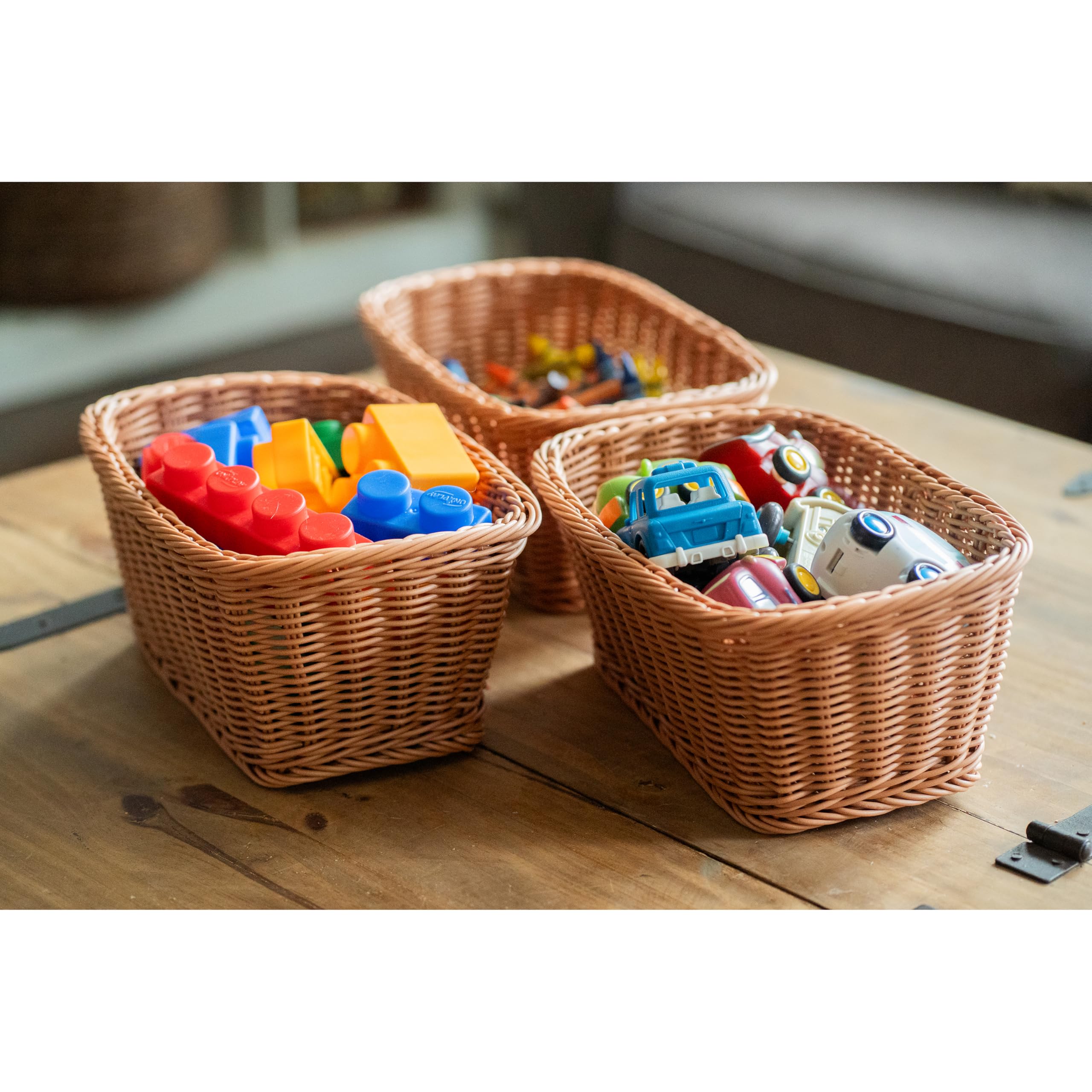 プラスチック製編み込みバスケット10セット Amazon.co.jp: 長方形プラスチック編みバスケット – 同じサイズ