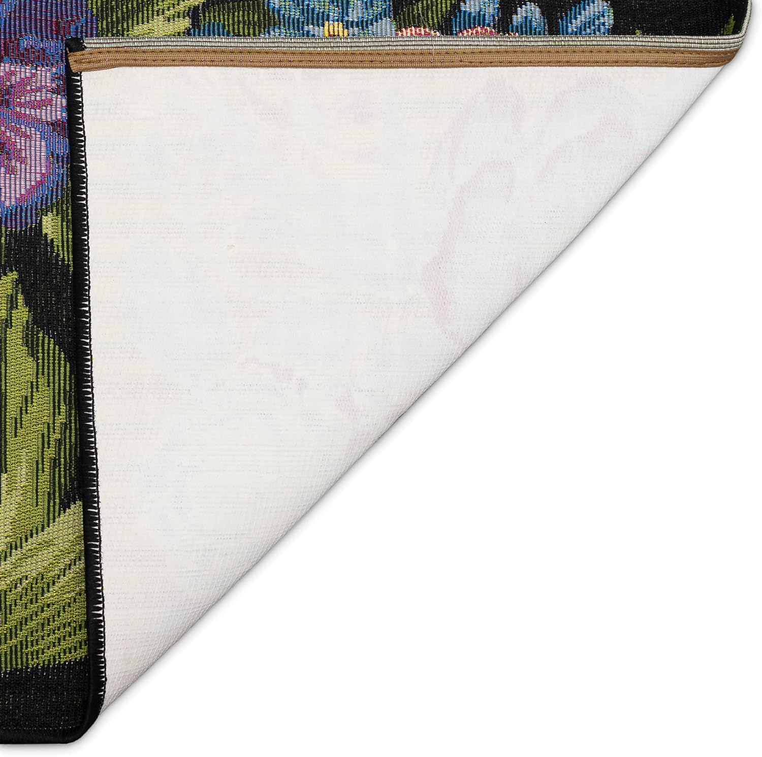 Liora Manne Esencia Machine Washable Non-Slip Low Profile Indoor/Outdoor Mat-Transitional, Garden, Floral, Botanical, Secret Garden Black 2'5" x 3'11"