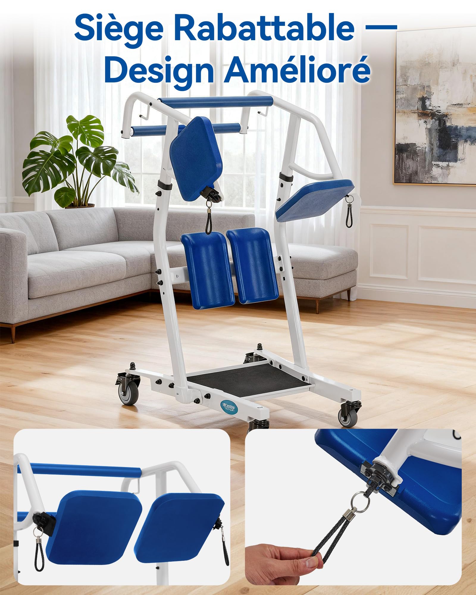 MCombo Aide au Lever pour Personnes Handicapées, Verticalisateur de Transfert avec Ceinture, Lève-Personne pour Aide au Transfert des Personnes Âgées, Assistance à la Station Debout à Domicile