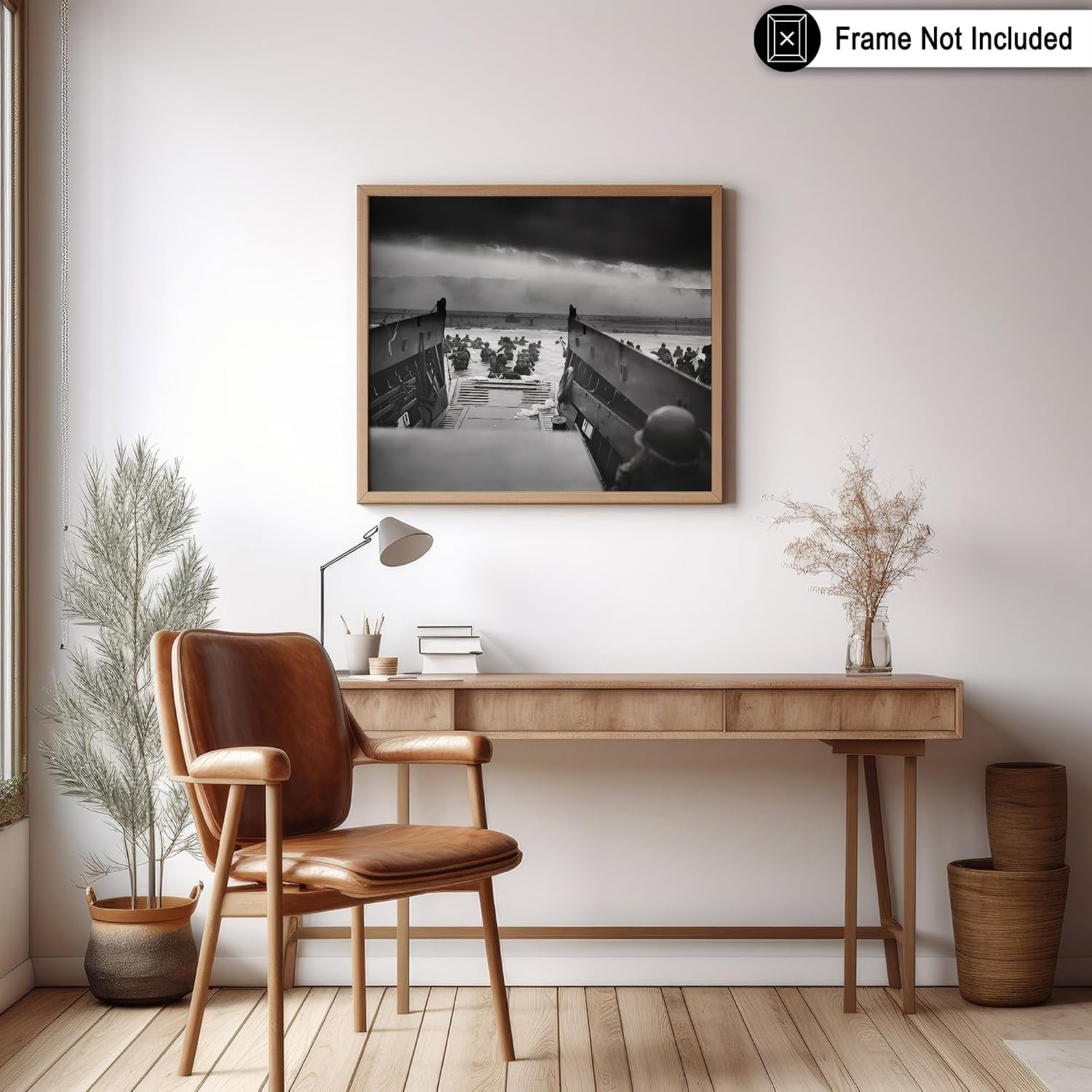 Poster Master Vintage World War II Poster - Into the Jaws of Death Print - Normandy Landings Art - Great Gift for Soldiers, Vets - Ideal Wall Decor for Home, Military, Office - 16x20 UNFRAMED Wall Art