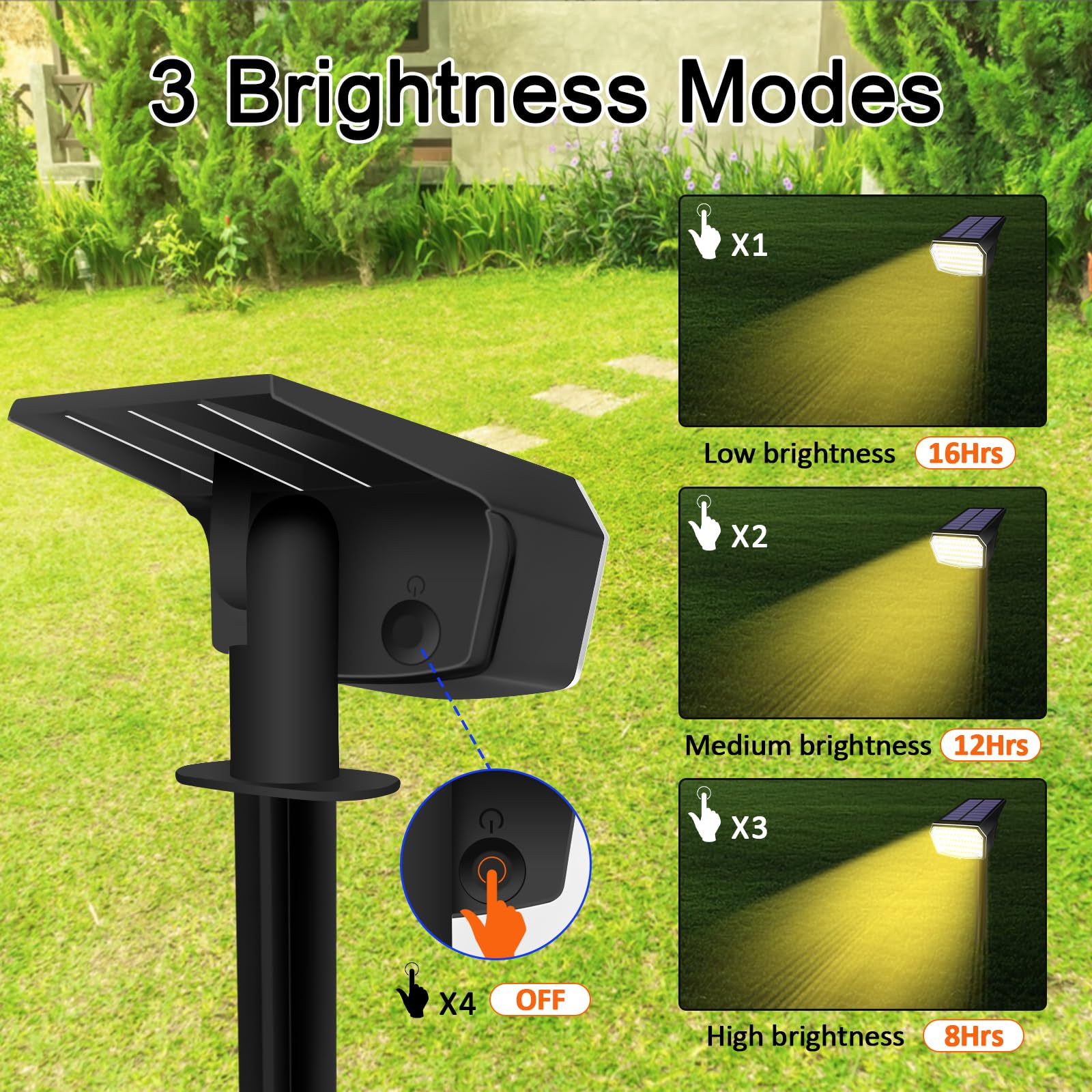 BELLALICHT Lot De 2 Lampes Solaires Extérieures Puissantes 65 LED – Projecteur Solaire Étanché IP65, Blanc Chaud 3000K Pour Jardin, Allée, Cour Et Garage