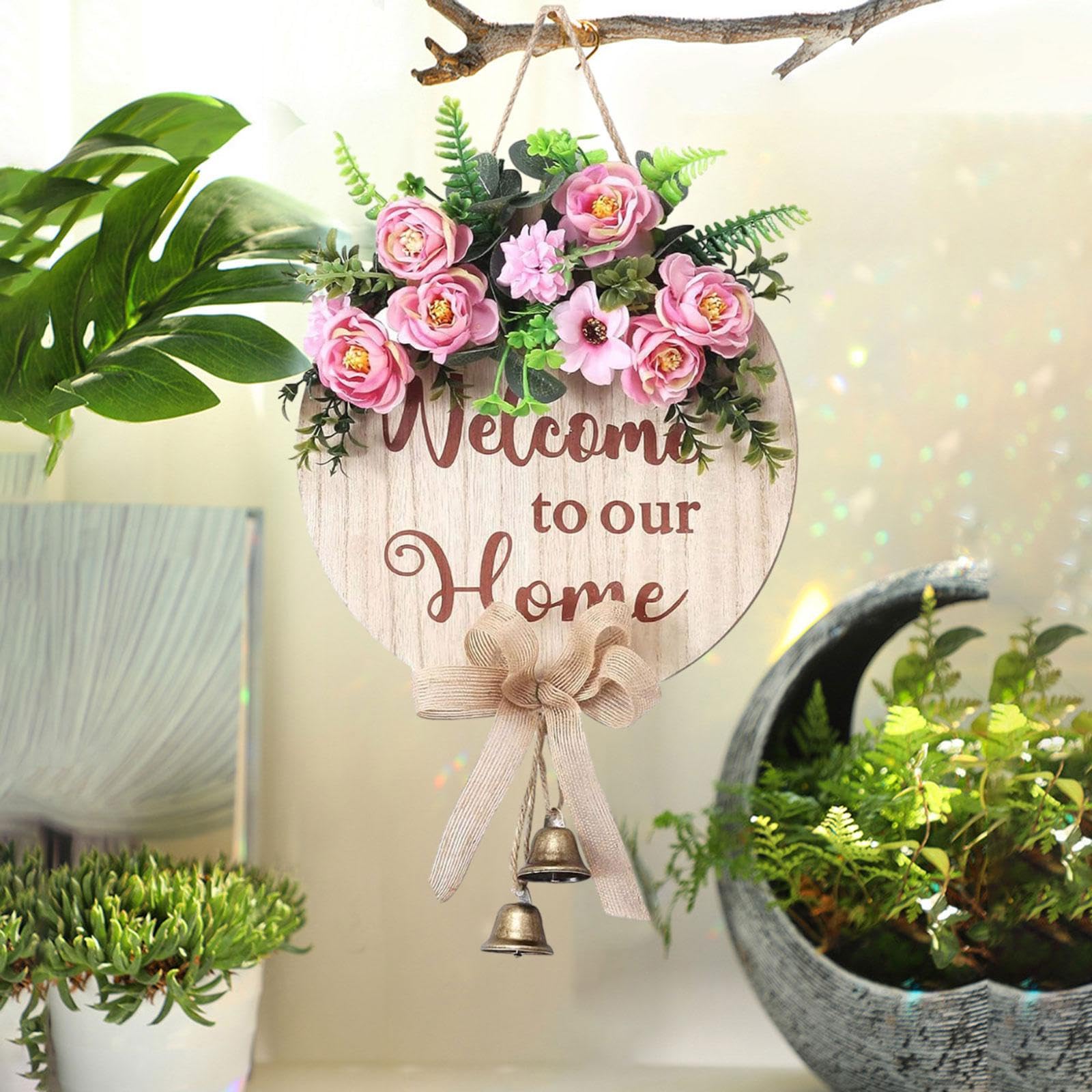 Couronne De Porte Fleurs Artificielles 60cm - Décor Printemps/Été Coloré