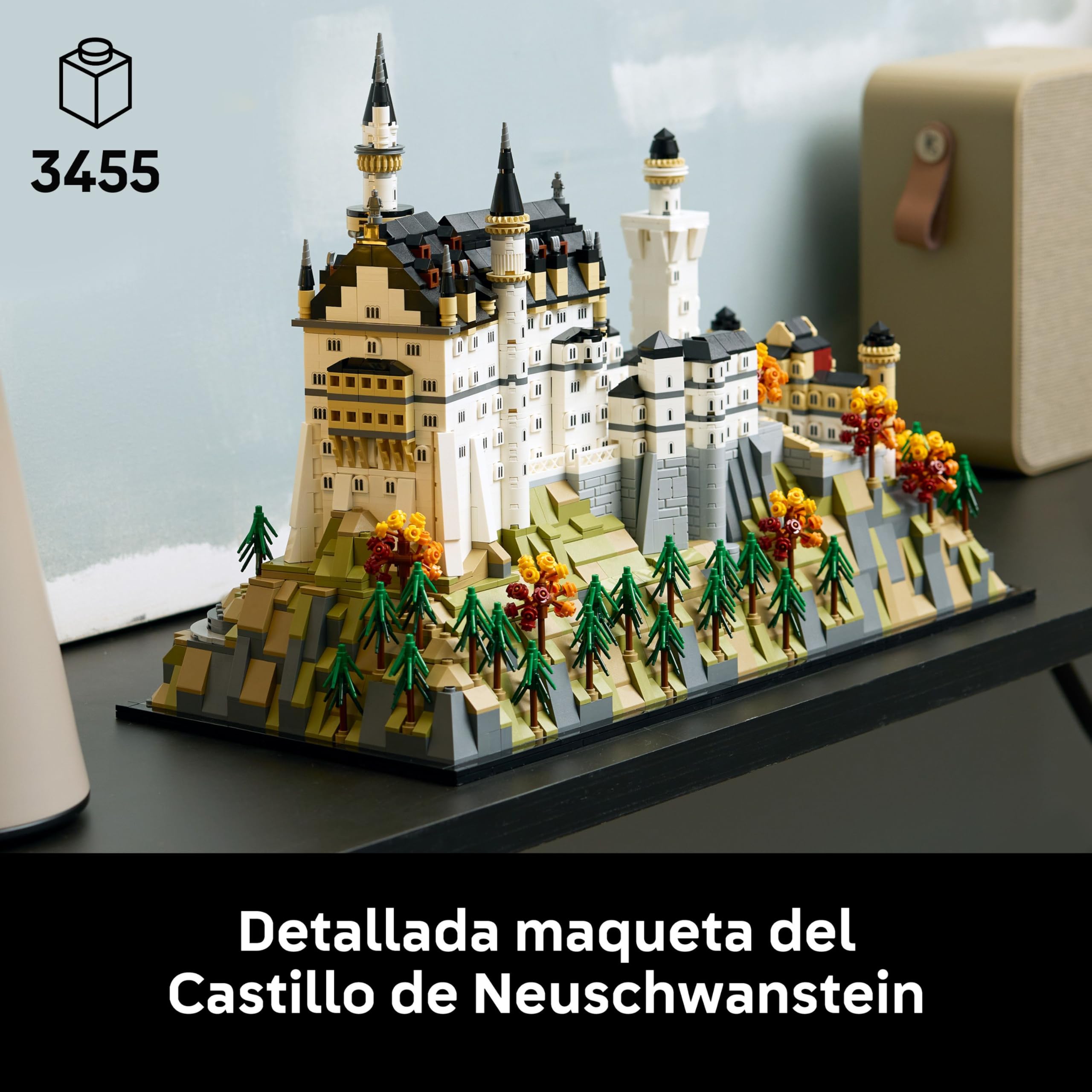 LEGO Architecture Castillo de Neuschwanstein - Maqueta DIY para Adultos Coleccionistas con Torres, Patios e Interior Detallado - Regalo de Monumento para Hombres y Mujeres - Decoración del Hogar 21063