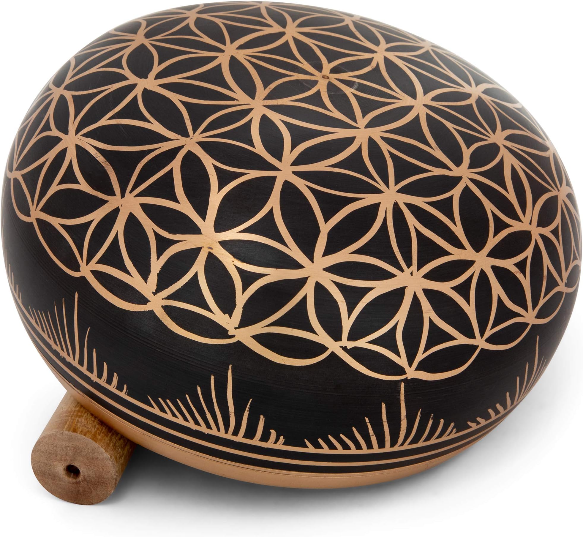 6 inch Flower of Life Design Singing Bowl with Mallet and Cushion. Tibetan Sound Bowls for Energy Healing, Mindfulness, Grounding, Zen, Meditation, Feng Shui