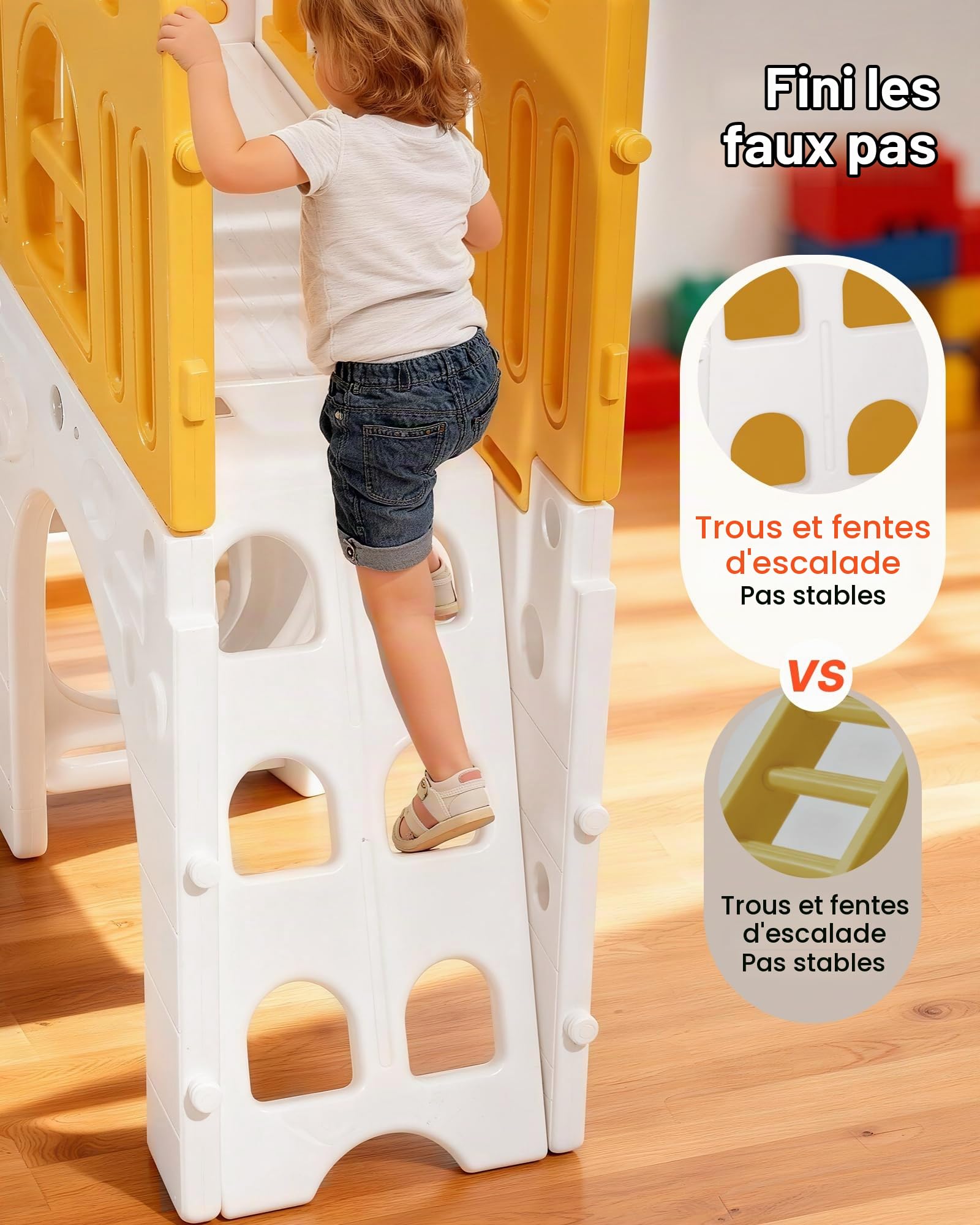VEVOR Maisonnette pour Enfants, Maison de Jeu Extérieur pour Tout-Petits à Partir de 1 an, Cabine de Jardin pour Enfants avec Toboggan, Ballon de Basket, Télescope, Volant, Tunnel Rampant, Vitrine