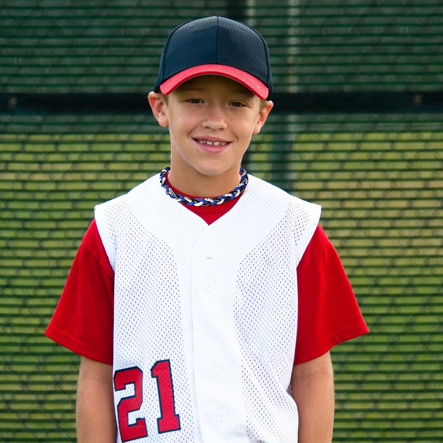 Zeyune 18" Baseball Necklace for Boys Three Braided Rope Tornado Titanium Baseball Rope Necklace Team Gifts for Sports