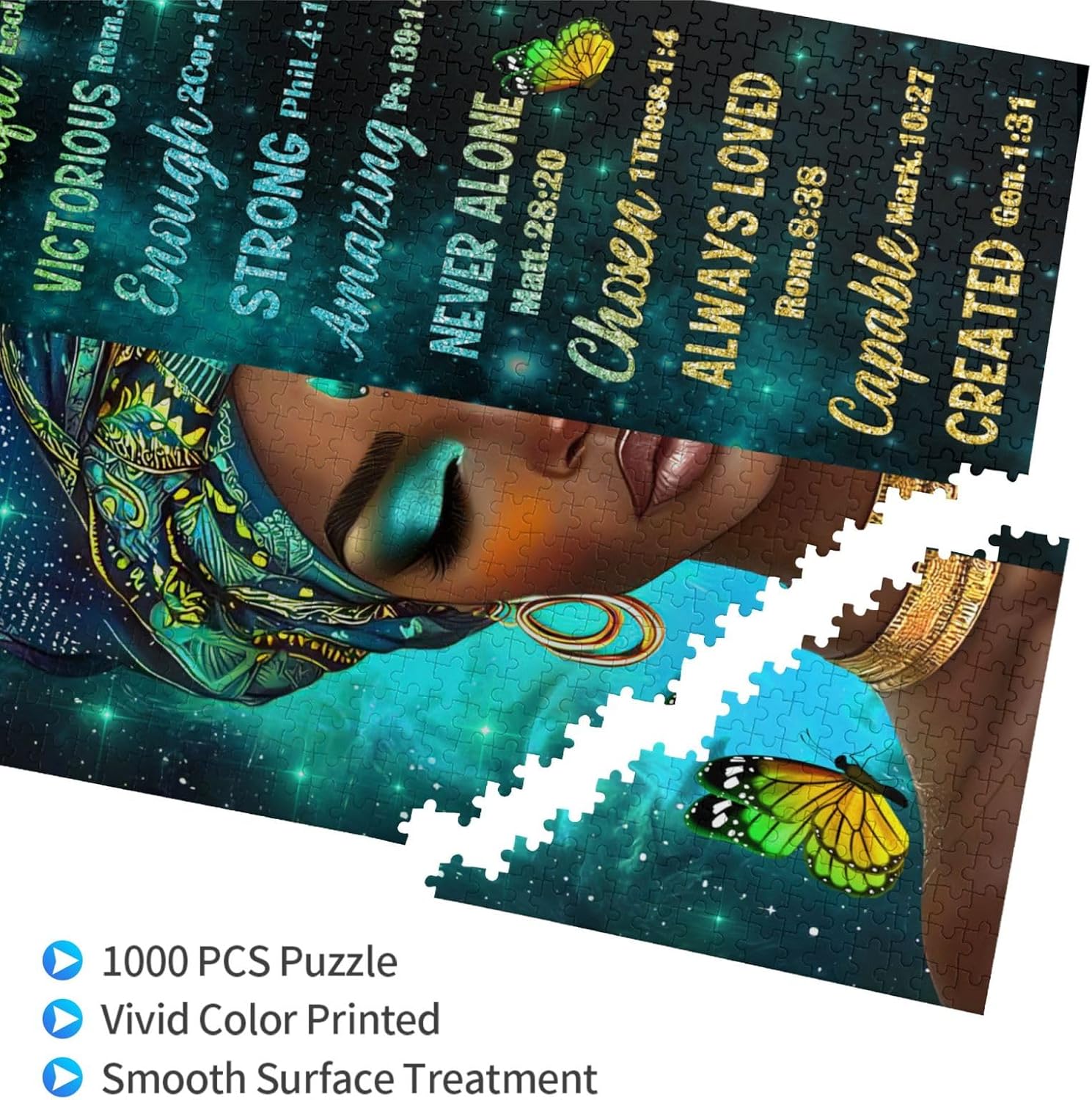 African American Jigsaw Puzzles for Adults 1000 Pieces Black Woman Painting Wooden Jigsaw Puzzle Colorful You are Inspirational Puzzle Black Queen Puzzles for Family Friends Home Decor