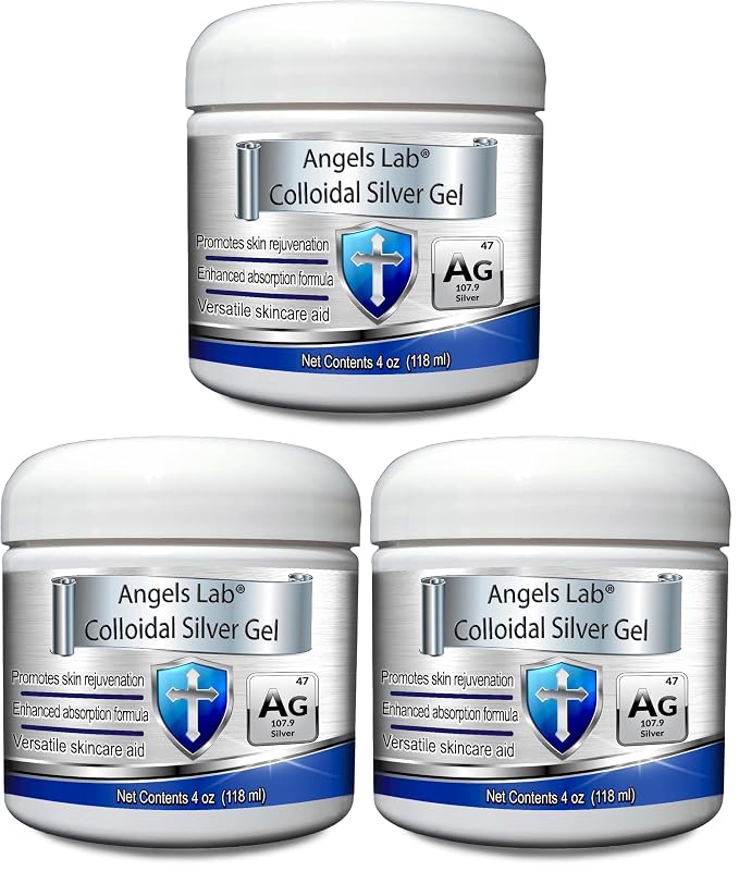Angels Lab Gel de Prata Coloidal 99,99% — 3 frascos de 120 mL