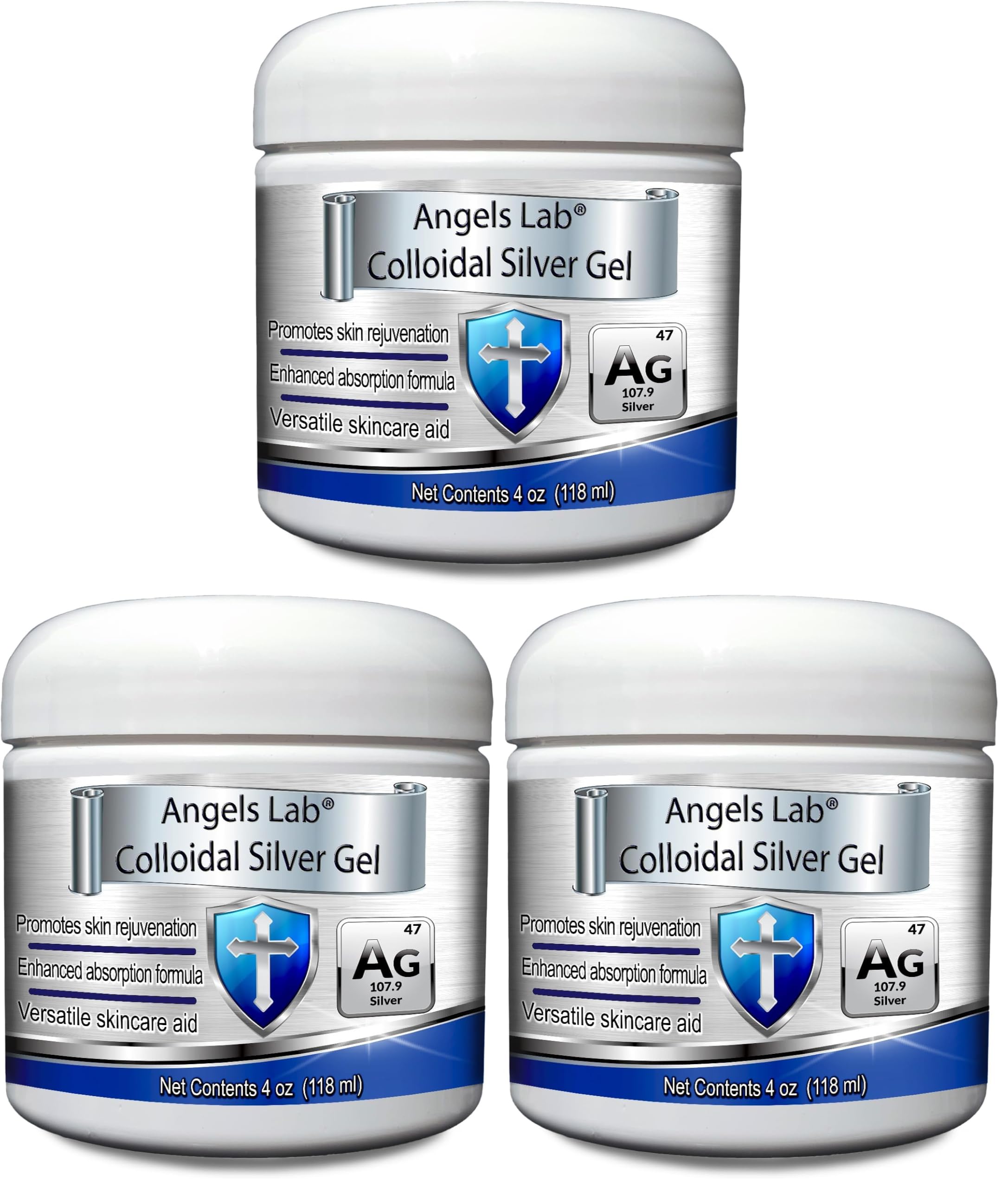 Colloidal Silver Gel - 4 oz (Pack of 3) 4 Fl Oz (Pack of 3)