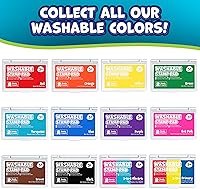 Vista 7 de READY 2 LEARN - Juego de almohadillas de sellos lavables Negro Juego de almohadillas de tinta no tóxica y lavable para niños Resistente a
