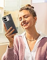 Vista 9 de Eastcoo Funda delgada de cuero para Pixel 9 Pro Fold (2024), [protector de pantalla integrado] soporte de carga inalámbrica, funda protectora