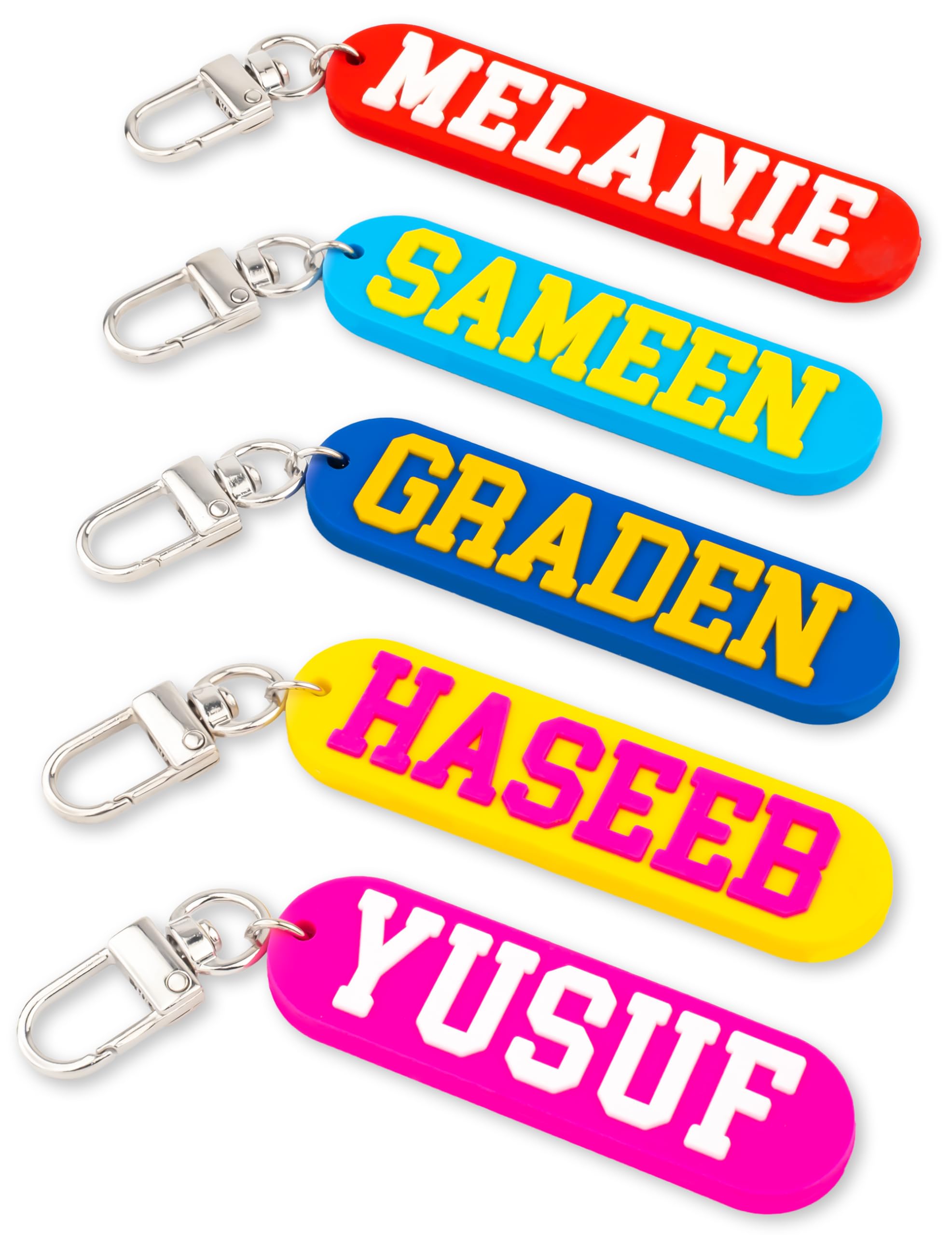 SODWINCO Custom Name Keychain, Luggage Tag, Name Tags, Suitcases, PVC Personalized Name Tags, Bag Tags, Water Bottle Tag