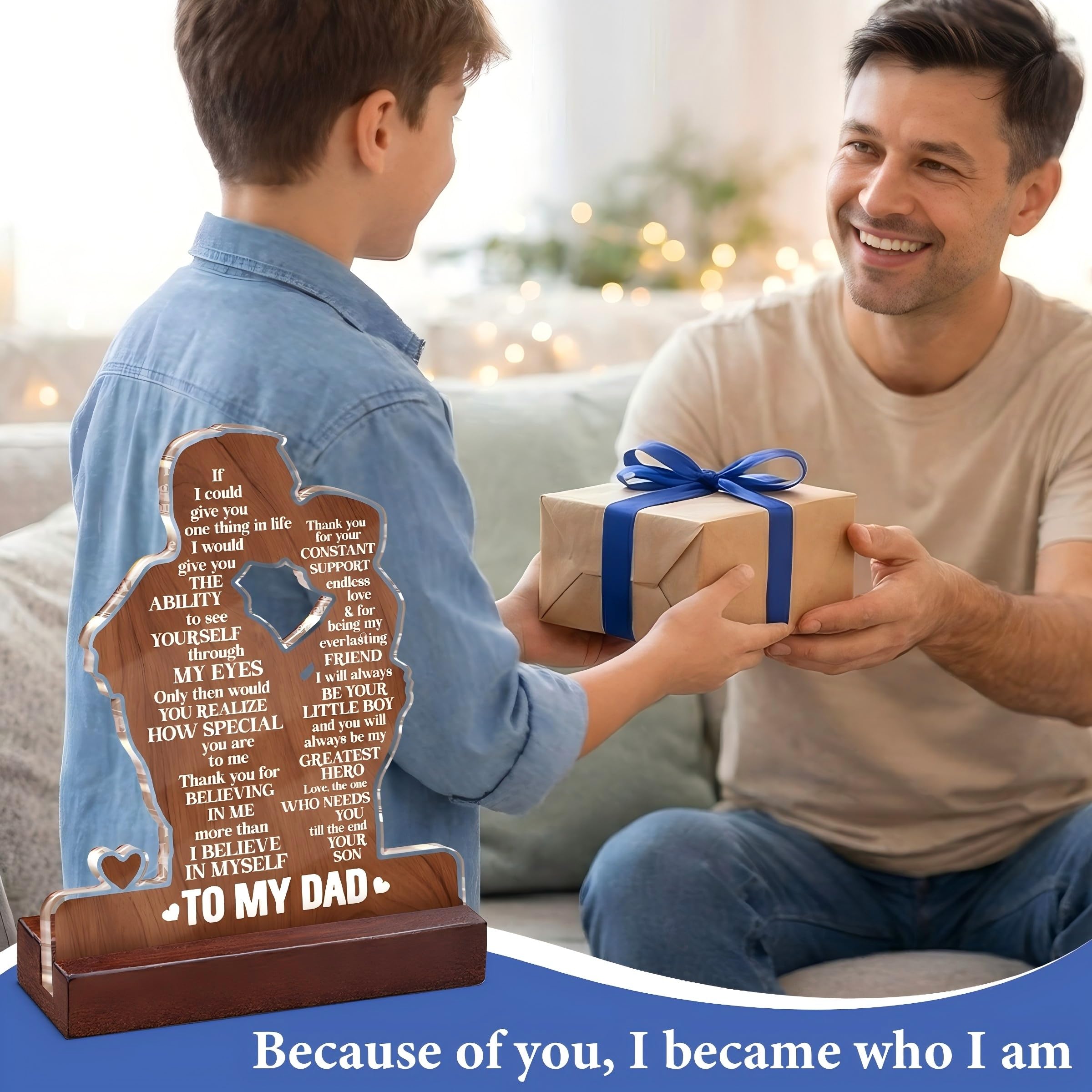 Regalo per papà da figlio, festa del papà, regalo di compleanno per papà, con scritta "To My Daddy", in acrilico, decorazione per la casa, 10 x 12 cm