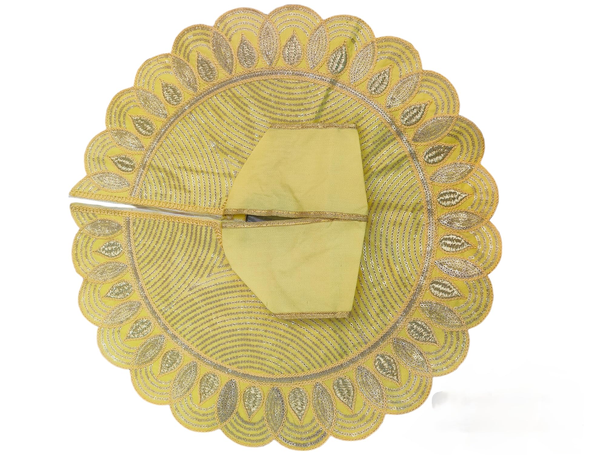 Kanha JI Laddu Gopal Ji Thakur ji, Hand Made Beautiful orange size 8 No Dress (YELLOW, 8 NO Dress)