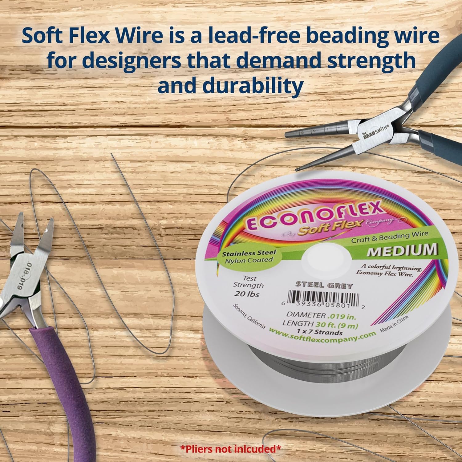 Soft Flex Econoflex Wire 7-Strand Medium (.019) 30'/Pkg-Steel