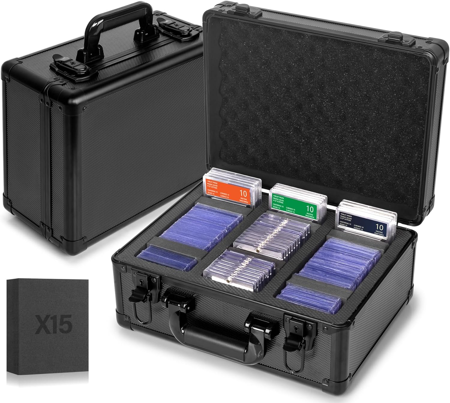 Graded Card Storage Box, Top Loaders Storage Case, Sports Trading Card Box, Cards Slab Case PSA MTG CSG BGS SGC Magnetic Holder, Waterproof Carrying Collector Storage Boxes Large