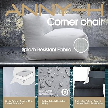 Dineli Outdoor Modern Corner Armrest Chair Foam Filled Pool Lounge Chairs