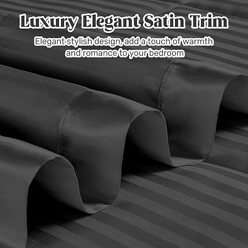 Miniatura 4 de UNIKOME Mantas tamaño King - Mantas de plumón alternativo suaves y ligeras con ribete satinado, acogedora manta de cama de lujo para todas las