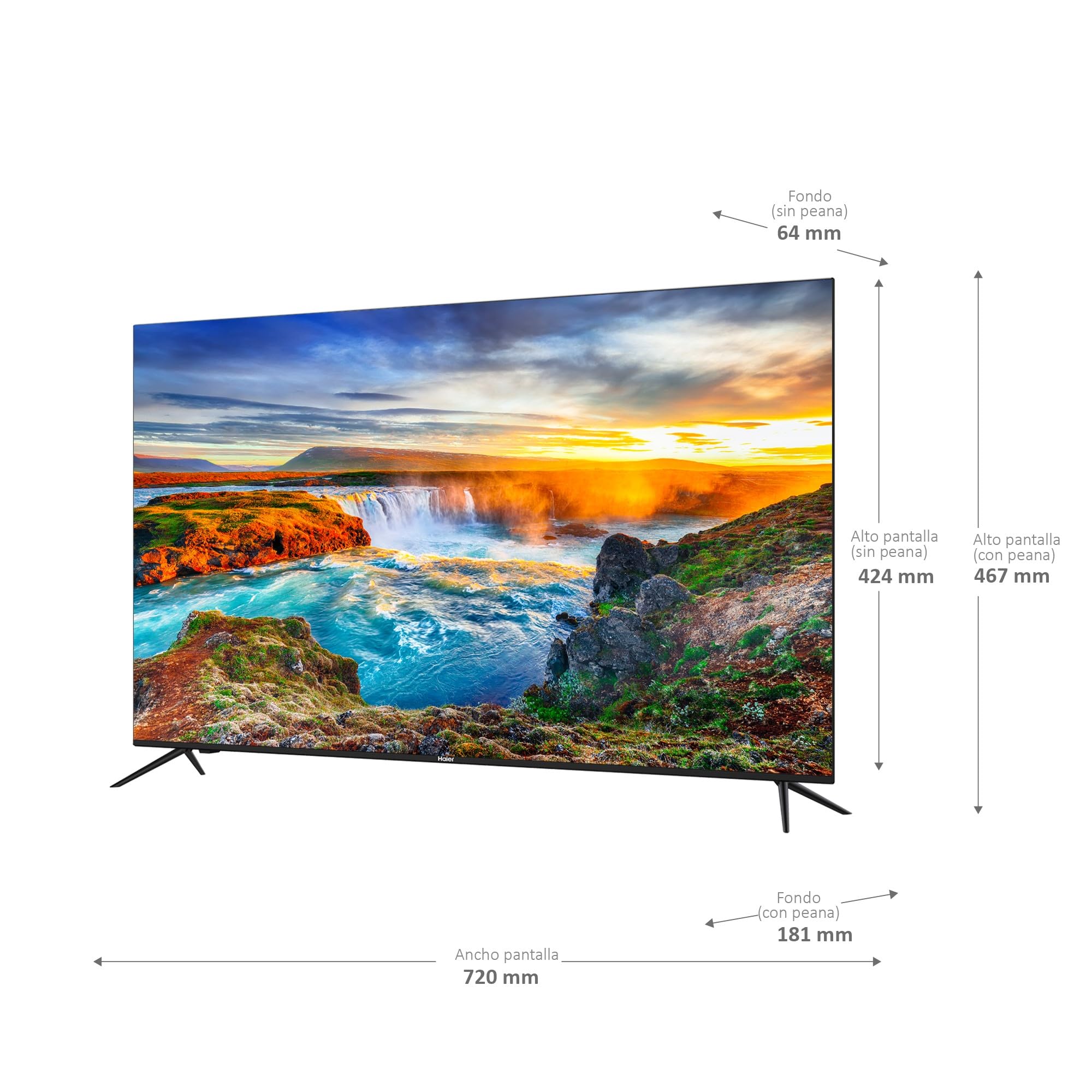 Haier Direct LED Full HD H32K702FG - 32", Smart TV, HDR, Dolby Audio, Android 11, Smart TV, Google Assistant, Bluetooth 5.1, DBX TV, HDMI 2.1 x 3, 2024