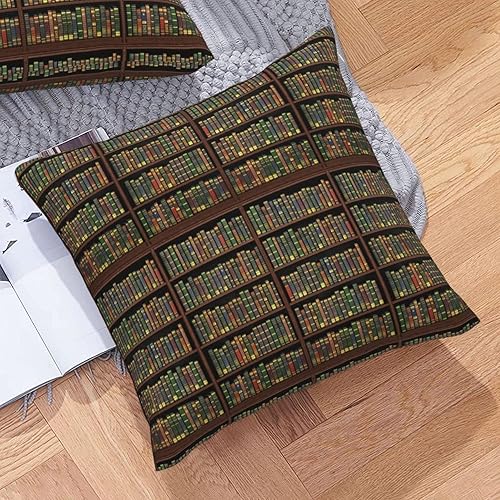 Miniatura 7 de Books Old Library - Funda de almohada cuadrada decorativa suave, funda de cojín, decoración del hogar para sofá, cama, silla, 20 x 20 pulgadas