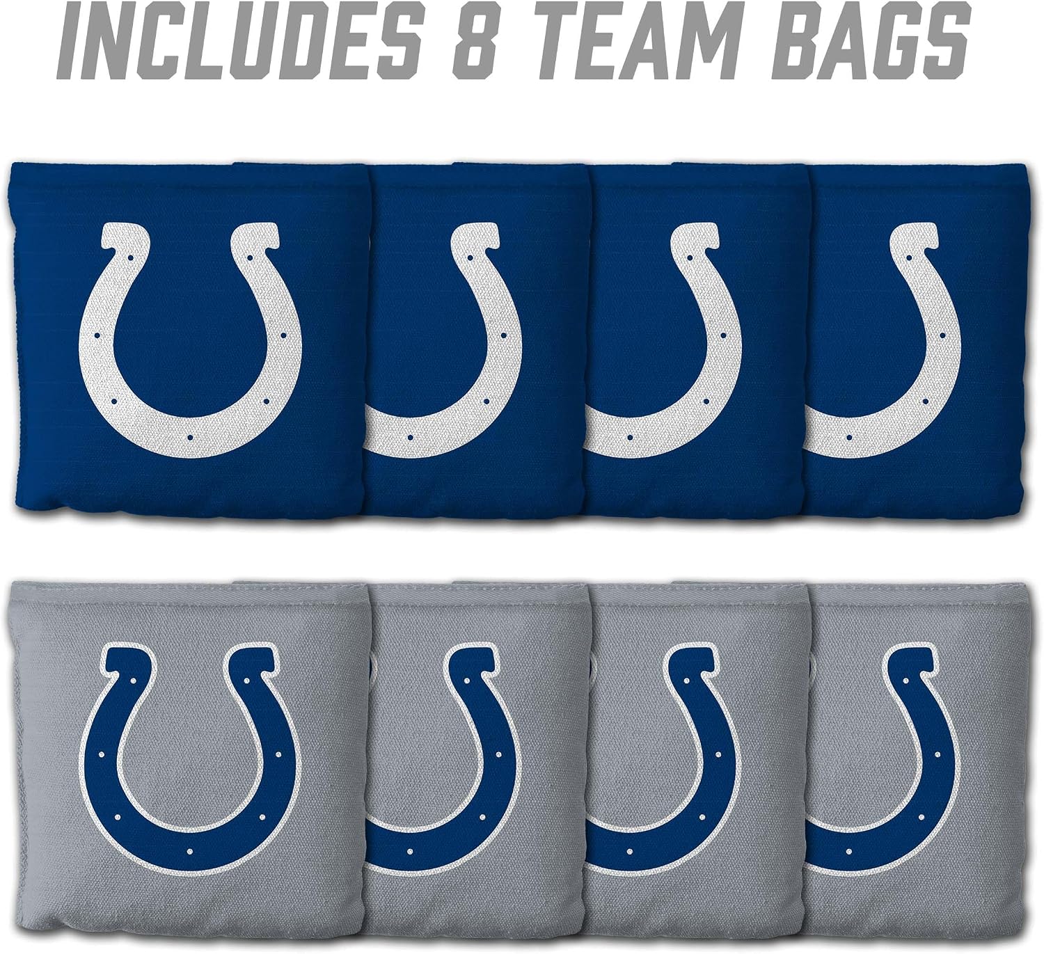 YouTheFan Officially-licensed NFL Set of 8 Cornhole Bags - All Weather Dual Sided Slide & Stop - regulation size