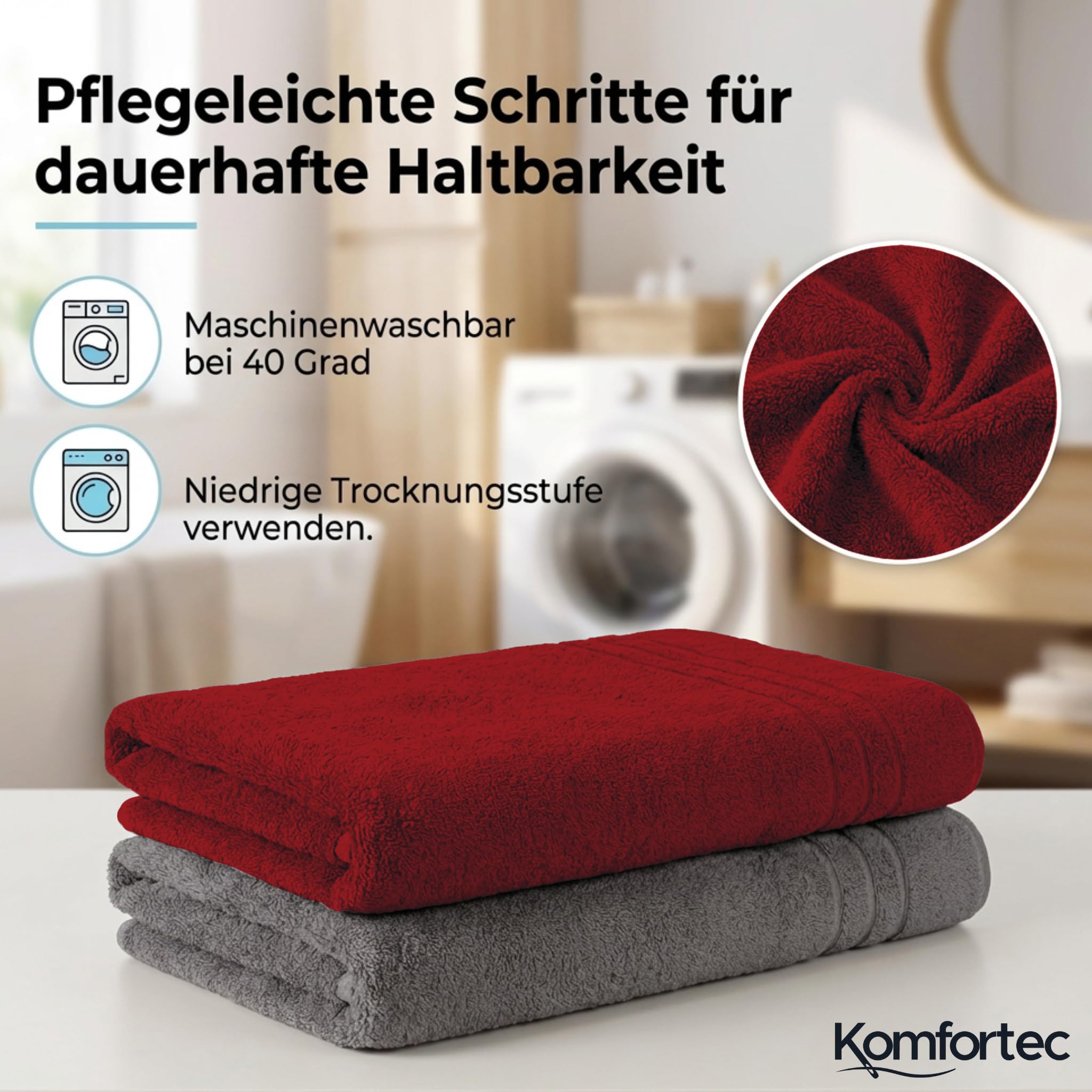 Komfortec 2er Saunahandtuch Set 80x200 cm – Bild 3