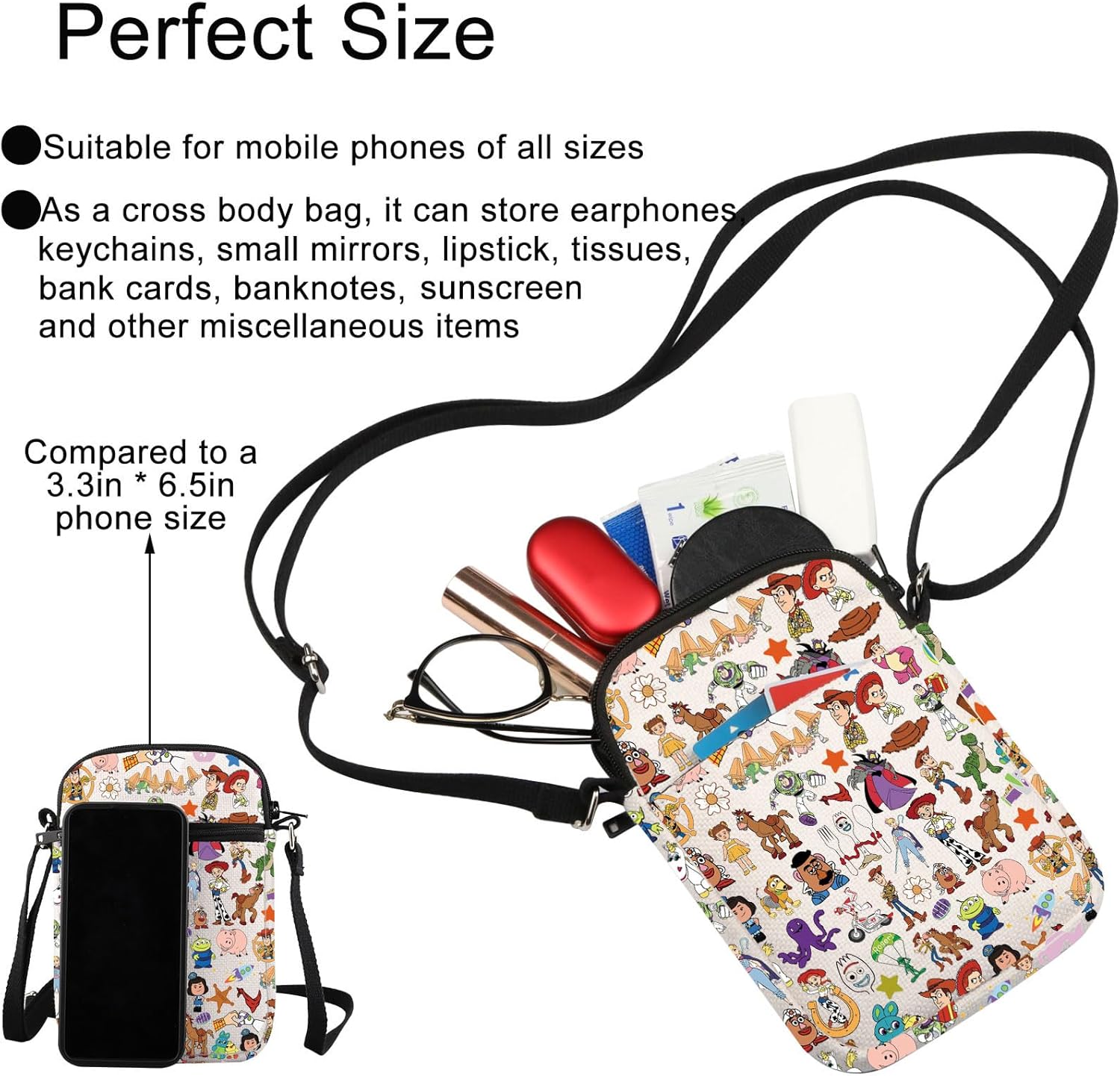 JNIAP Cartoon Movie Crossbody Bag Cartoon Lover Gifts Cartoon Characters Shoulder Bag - Image 5