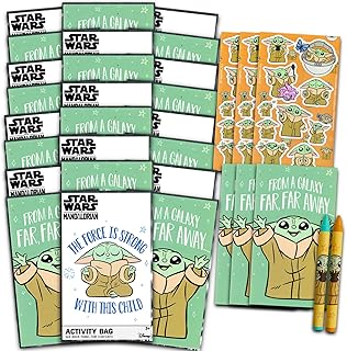 Baby Yoda Mini Birthday Party Favors Set - Bundle with 24 Star Wars The Mandalorian Play Packs | Mini Coloring Books (Baby Yoda Grogu Party Supplies)
