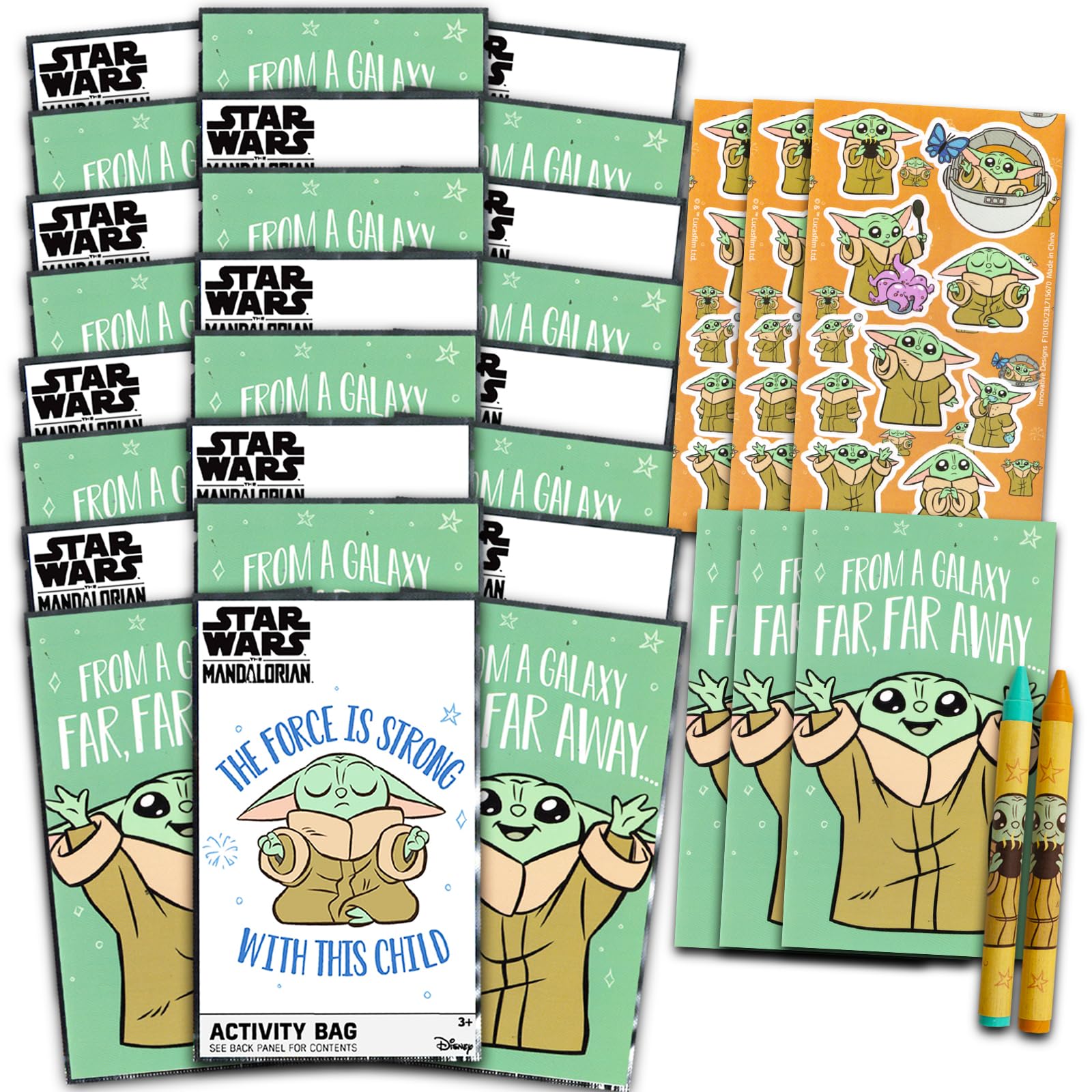 Ensemble De Fournitures Artistiques Star Wars Mandalorian Baby Yoda Avec Pages De Coloriage, Tampons Et Autocollants