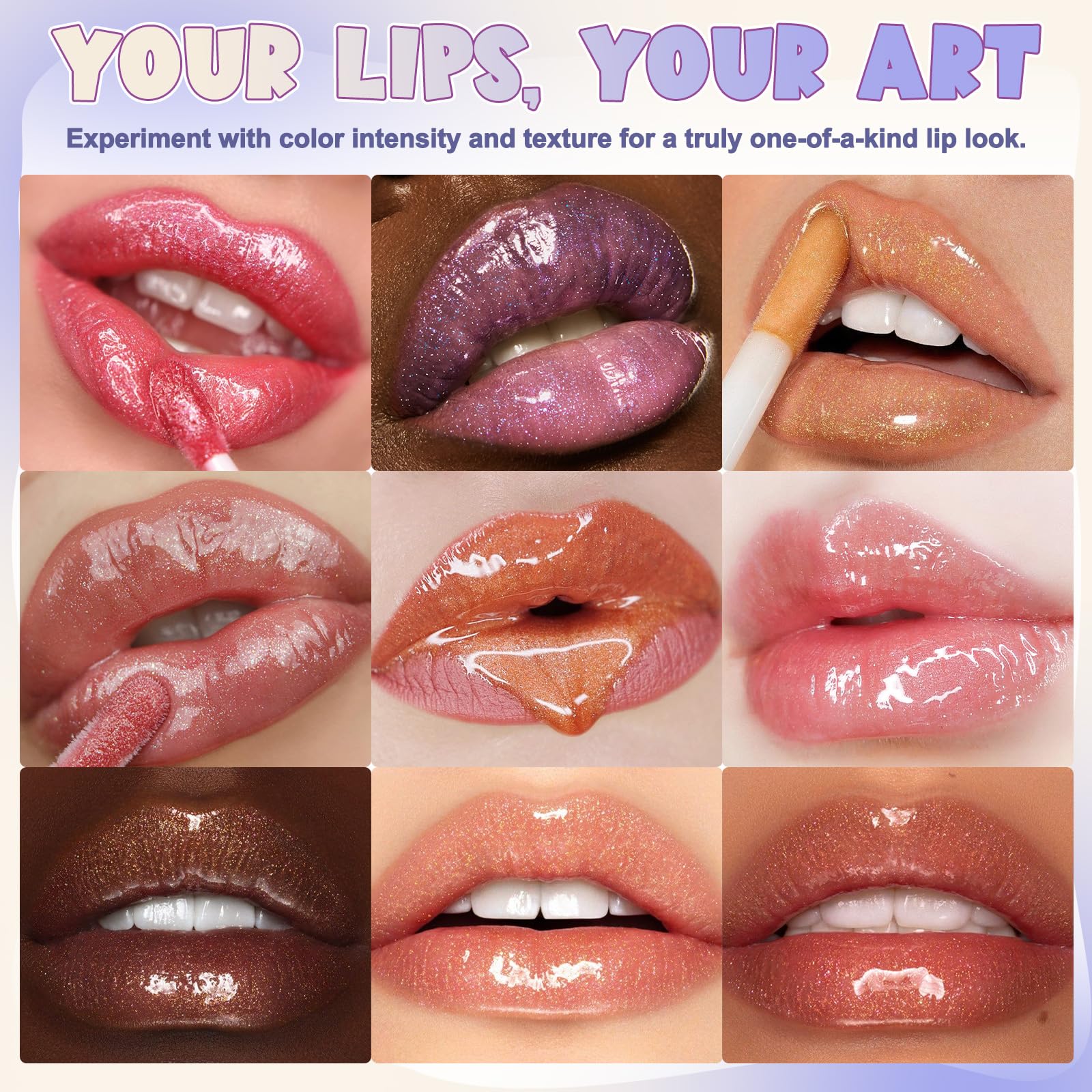 58-Piece DIY Lip Gloss Making Kit with Jojoba Oil