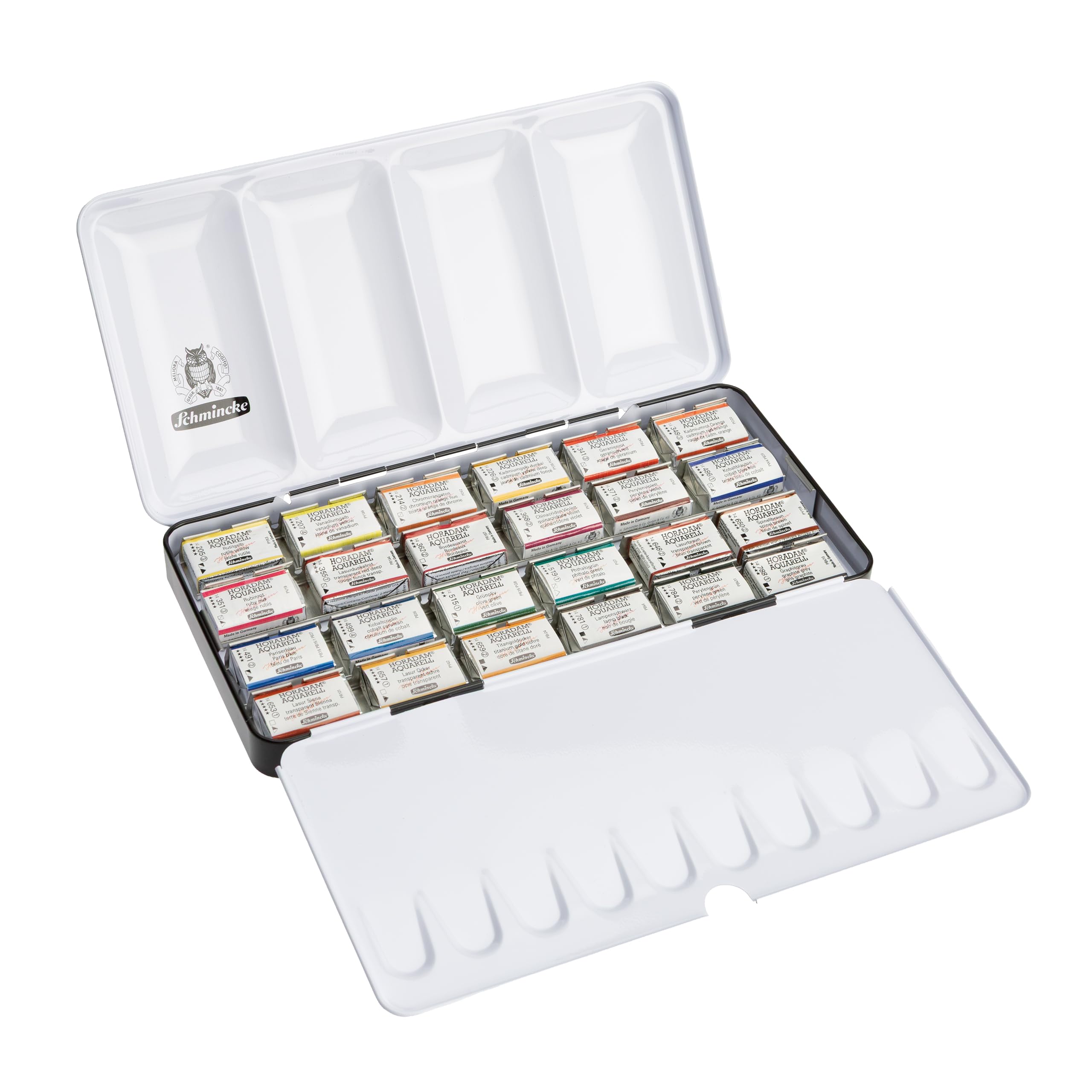 Schmincke HORADAM AQUARELL Farbkasten mit 24 x 1/1 Näpfchen, 74 677 097
