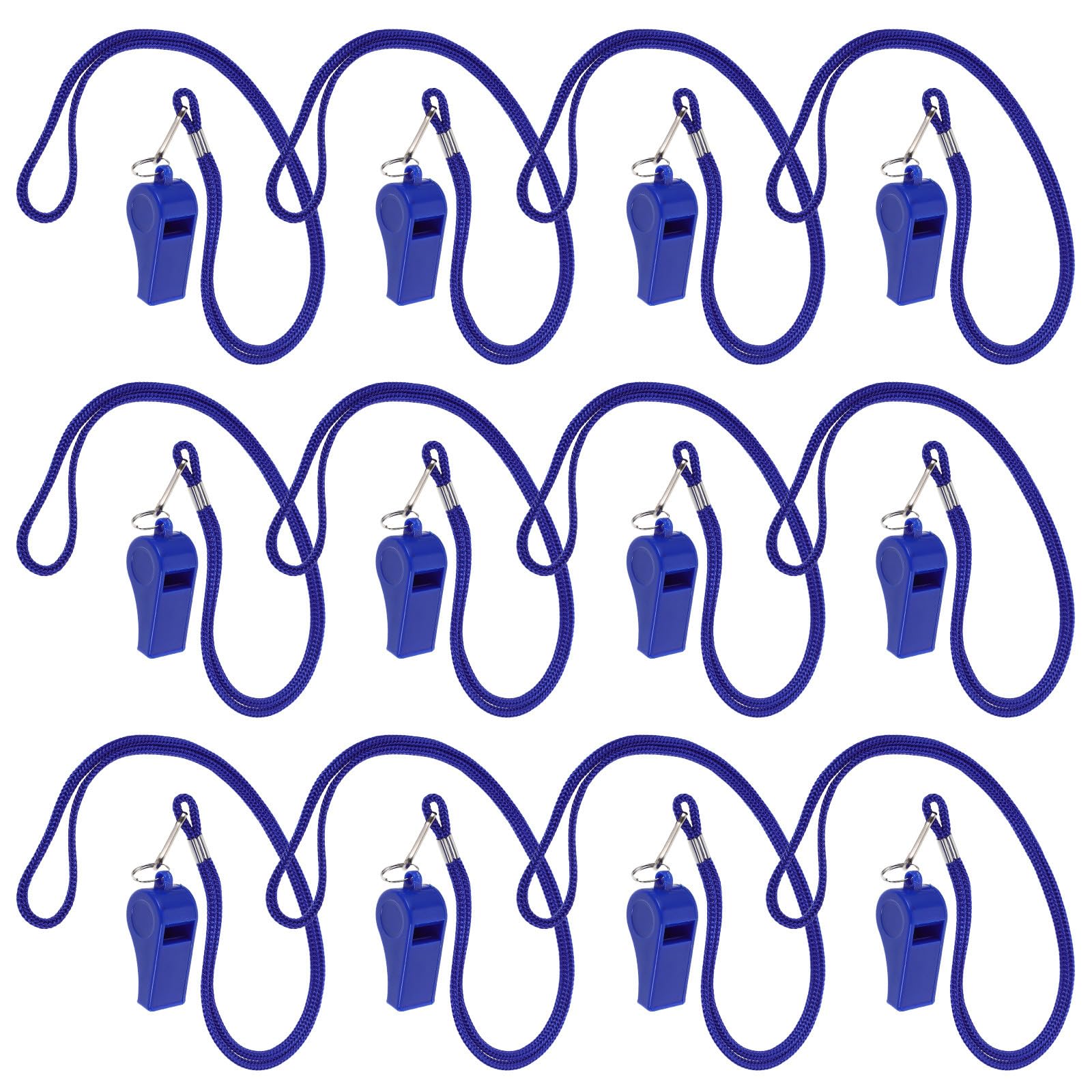 Milisten Fischietti di Sopravvivenza ad Alto Volume con Cordino Set da 36 Pezzi in Plastica Blu Fischietti Sportivi per Escursionismo Arbitri e Emergenze all’Aperto