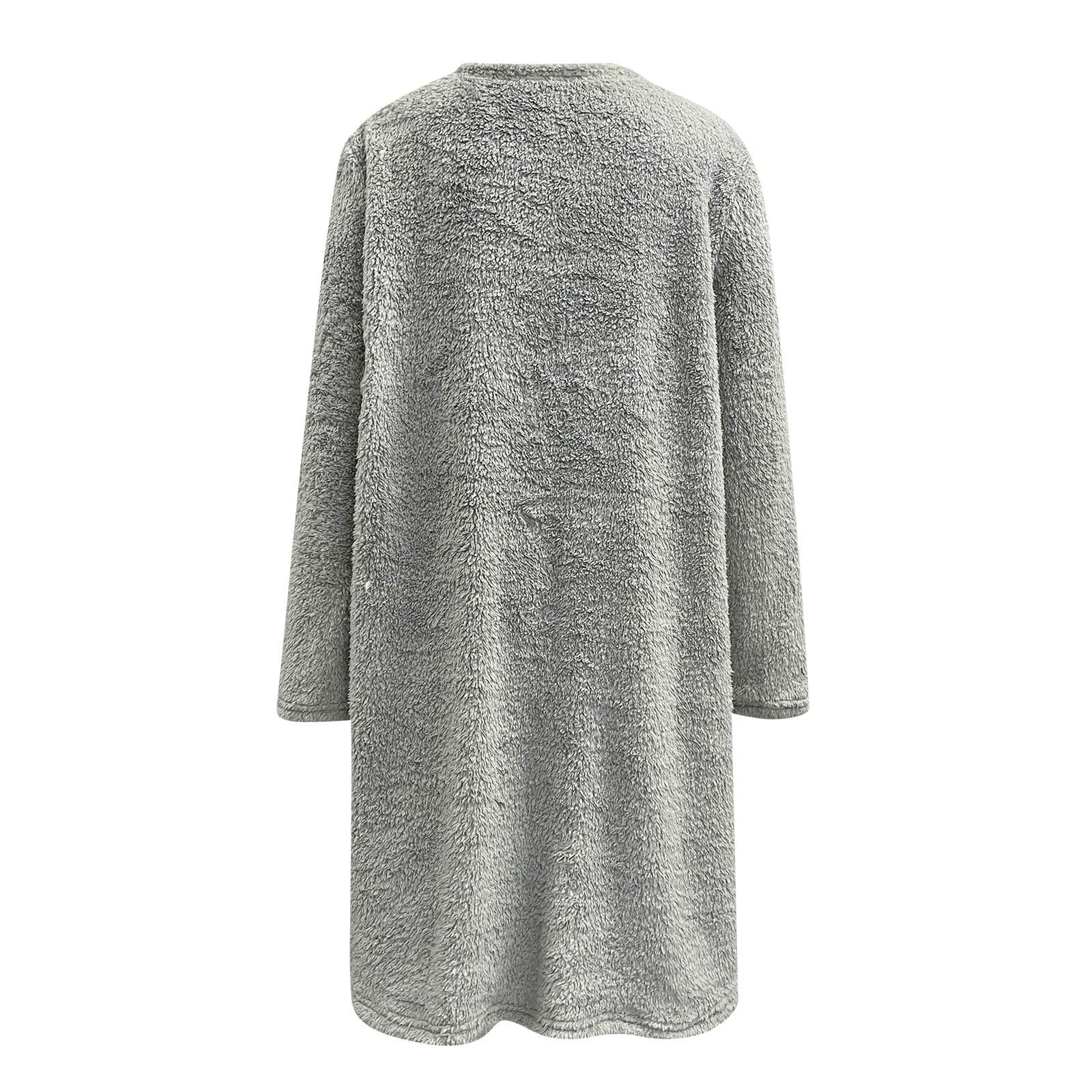 Sudadera De Mujer Casual Suéter Sin Capucha Top Largo De Manga Larga