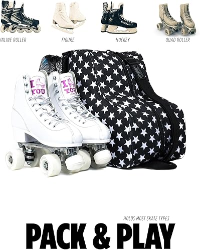 Miniatura 6 de Fydelity Lindas bolsas para patinaje sobre ruedas para mujeres bolsa ideal para patinaje cuádruple o bolsas de patines para niñas uso como bolsa de