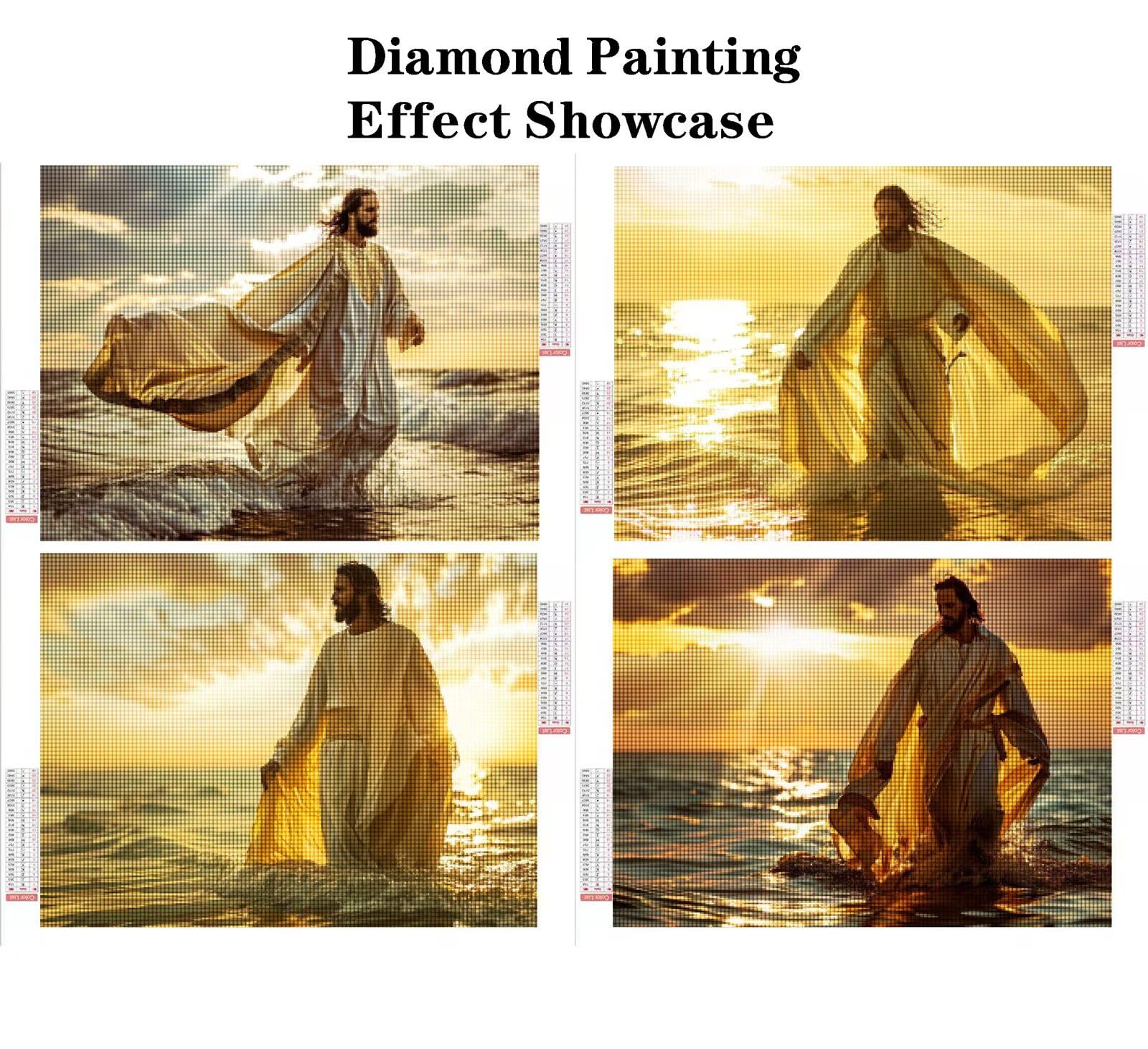Malarstwo diamentowe Bóg 70 x 50 cm kwadratowy obraz diamentowy 4 sztuki 2026 nowy DIY 5D zestaw do malowania diamentami z akcesoriami, prezenty świąteczne, dekoracje świąteczne i noworoczne i święty