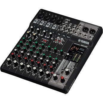 Yamaha 10-Channel PA &amp; SR Mixing Console with 24 Digital Effects, No USB Interface, MG10X Black