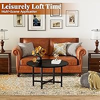 Vista 6 de Coffee Table, 23.6" Small Coffee Tables, Black Round Coffee Tables for Living Room, Floor Table for Sitting on The Floor, Center Coffee Table with