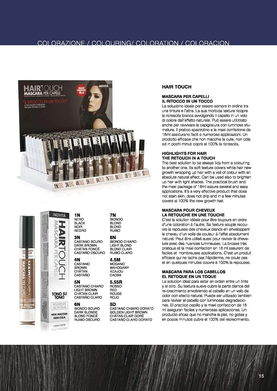HAIR TOUCH Mascara 1n black hair - hair dyes