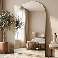 Vista 17 de Espejo de longitud completa, de 59 x 19 pulgadas, de suelo, arqueado, no empotrado, con soporte, colgante, montado para dormitorio, sala de estar