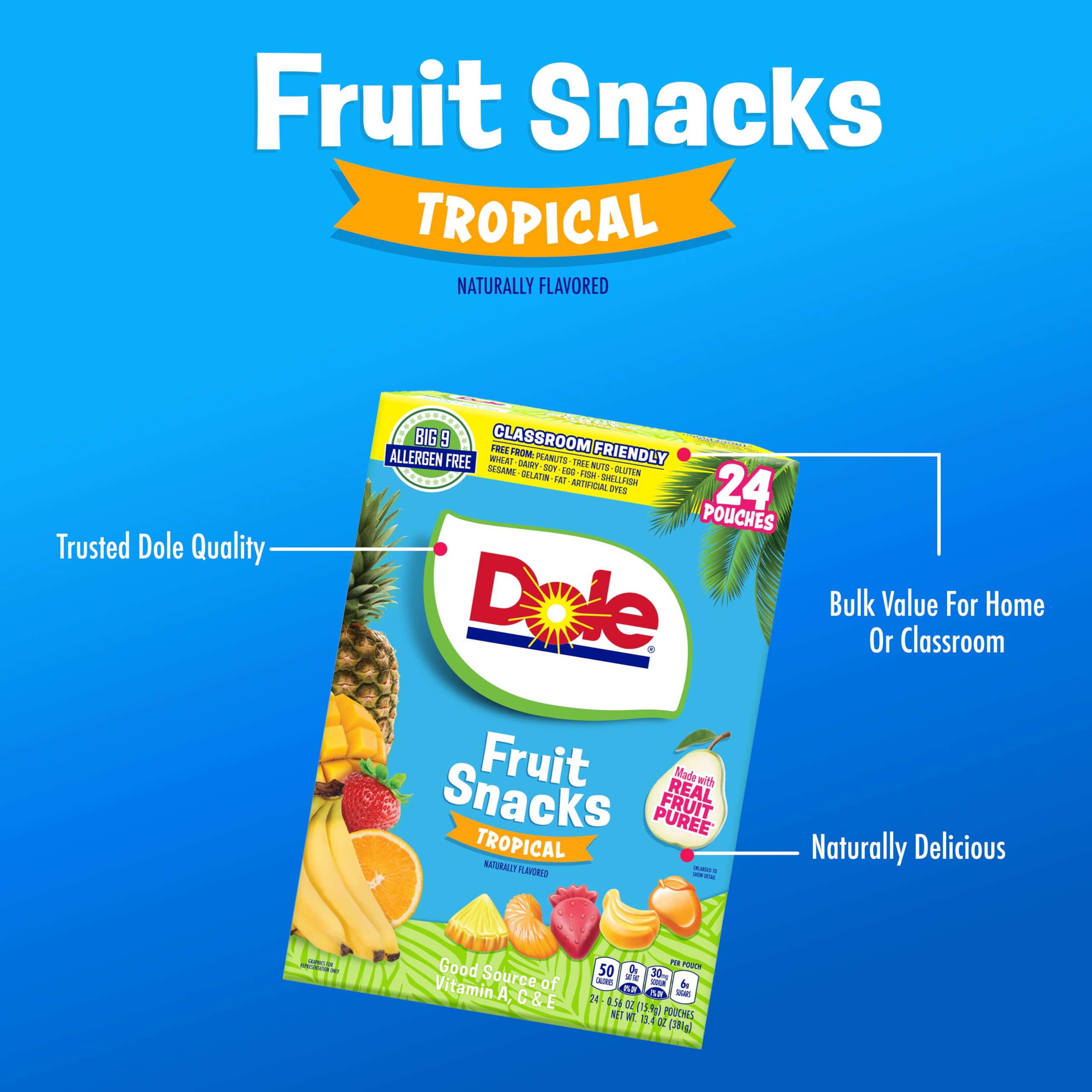 Amazon.com: Dole Fruit Snacks, Tropical Flavors - Individually