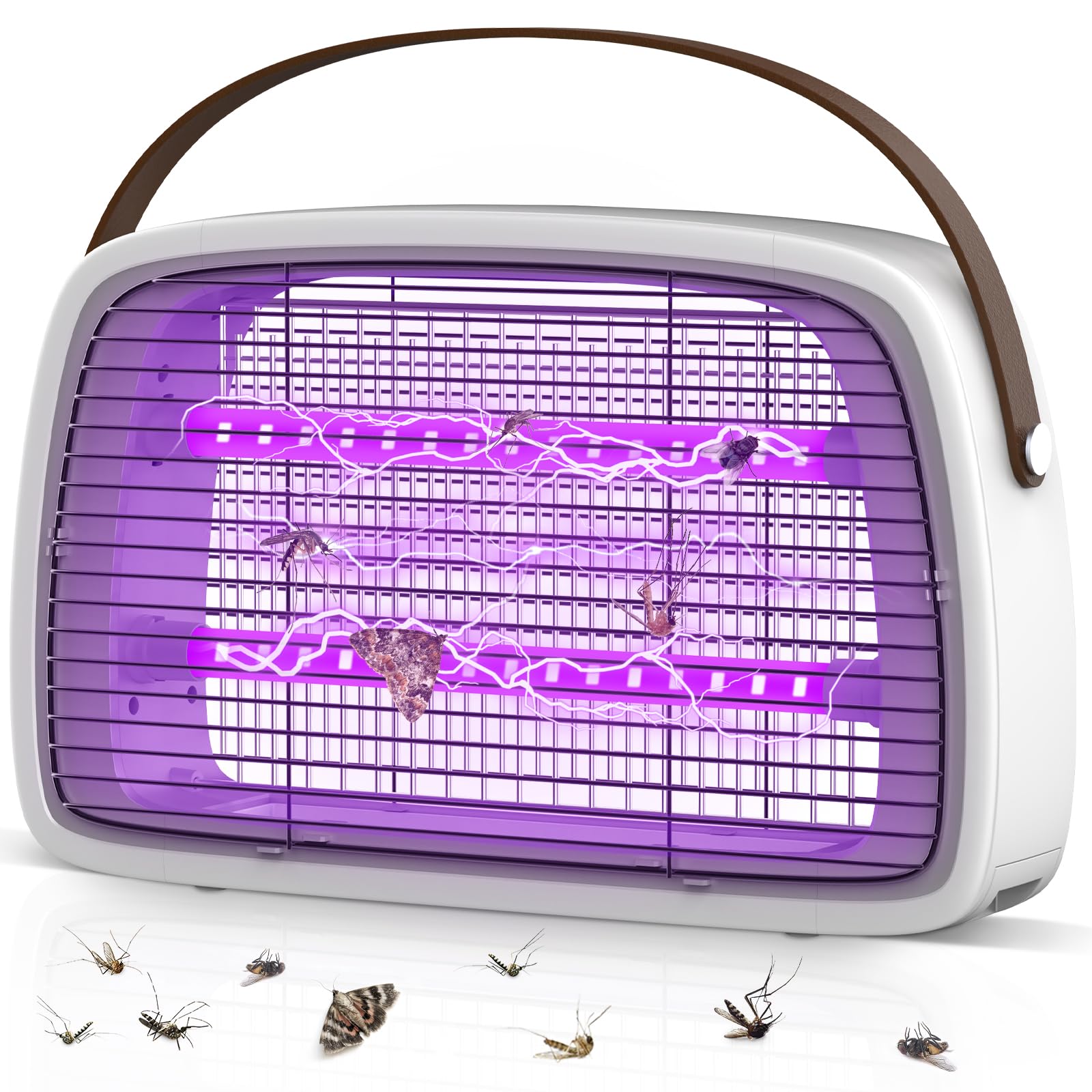 seenlast Lámpara Antimosquitos, 3800V Mata Mosquitos electrico con lamaparas UV Trampa matamoscas electrico, Repelente Anti Mosquitos Interior para el Hogar, Cocina, Jardín, Oficina (Blanco)
