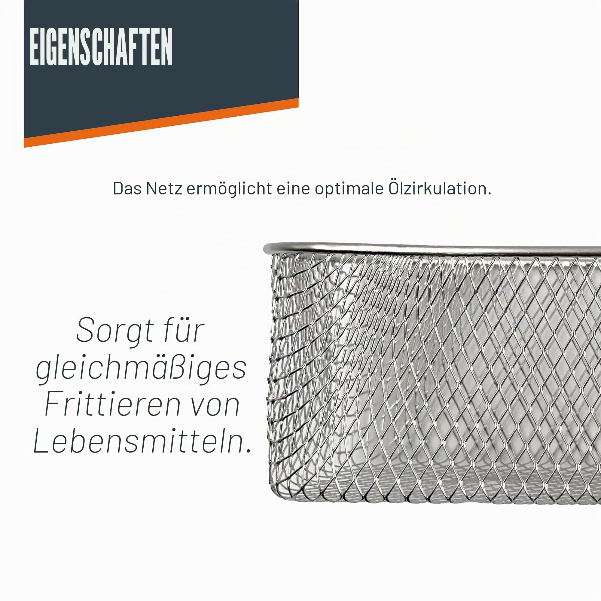 Lacor - R69135A - Ergo Frittierkorb, Edelstahl 18/10, 23,5 x 14 x 8,5 cm, Professioneller Einsatz, Haltbarkeit und Widerstandsfähigkeit