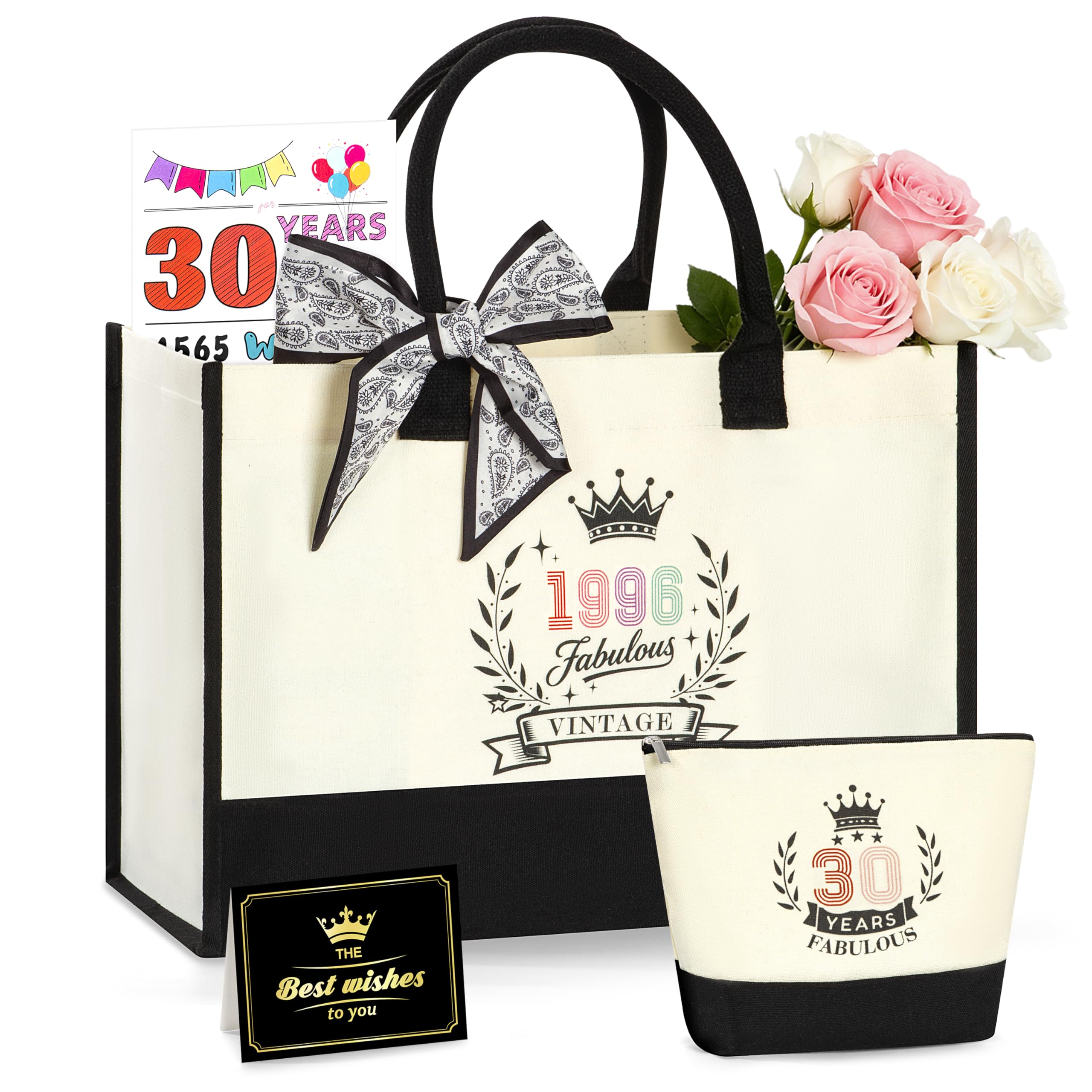 BuyCard 50° compleanno donna, set di tela con borsa per la spesa e beauty case, design retrò 1976, biglietto di auguri incluso
