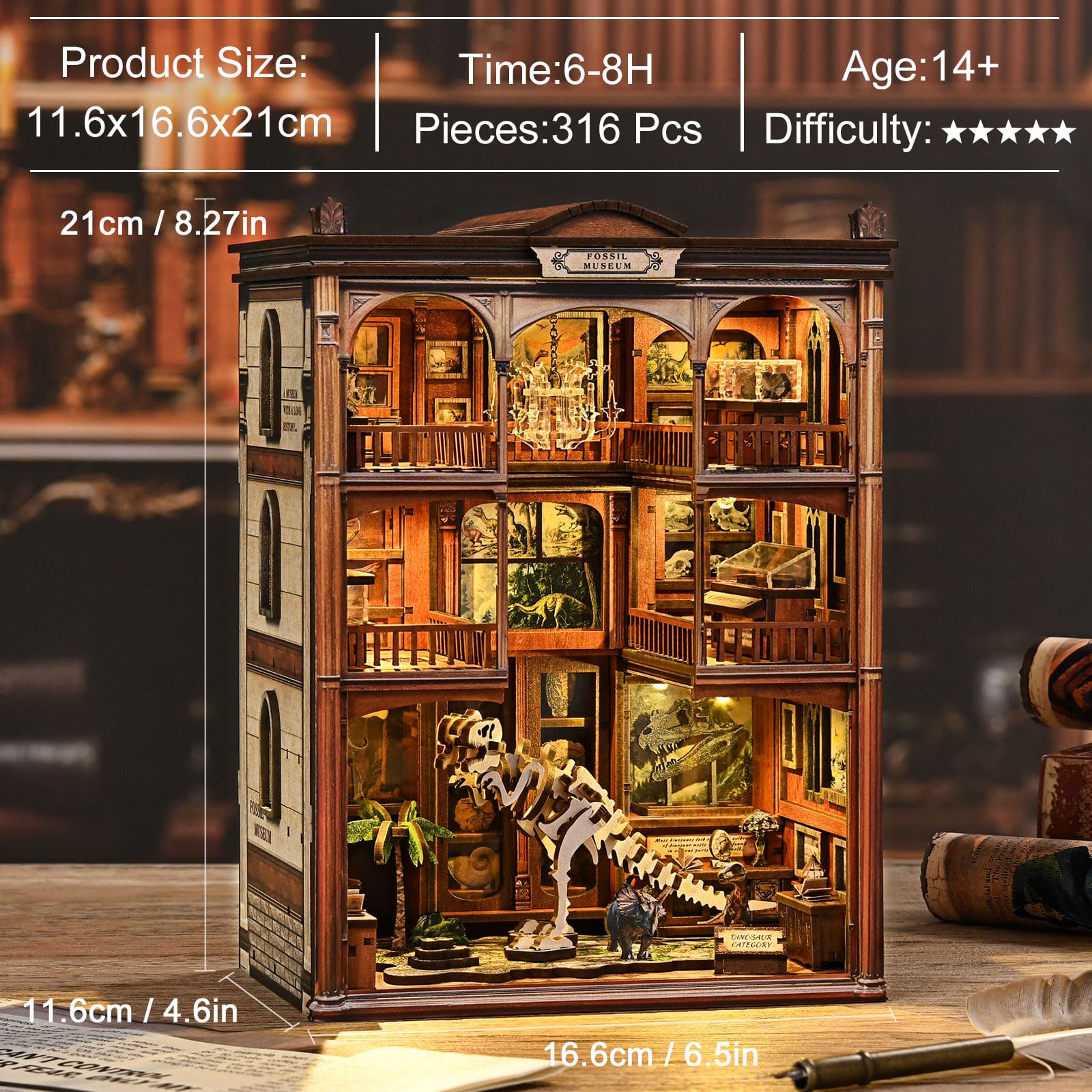 kit in miniatura, fermalibri 3D in legno con,Book Nook Giappone