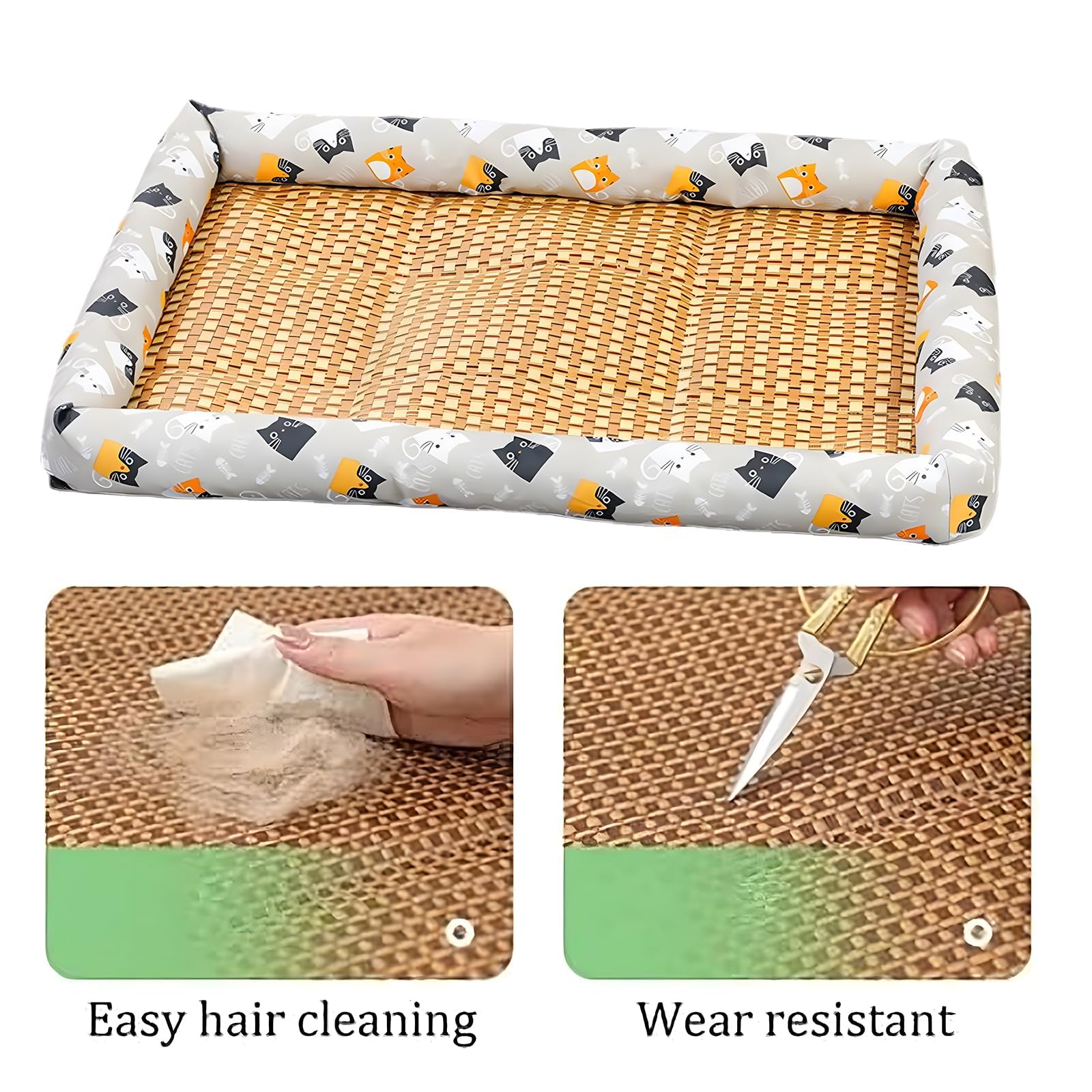 سرير تبريد للحيوانات الاليفة من اكسسبرينج، بساط تبريد ناعم للكلاب مع قماش اوكسفورد جيد التهوية، بساط تبريد للحيوانات الاليفة للقطط الصغيرة والكلاب، وسادة ثلج صيفية تمتص الرطوبة بسرعة (40 × 30 سم)